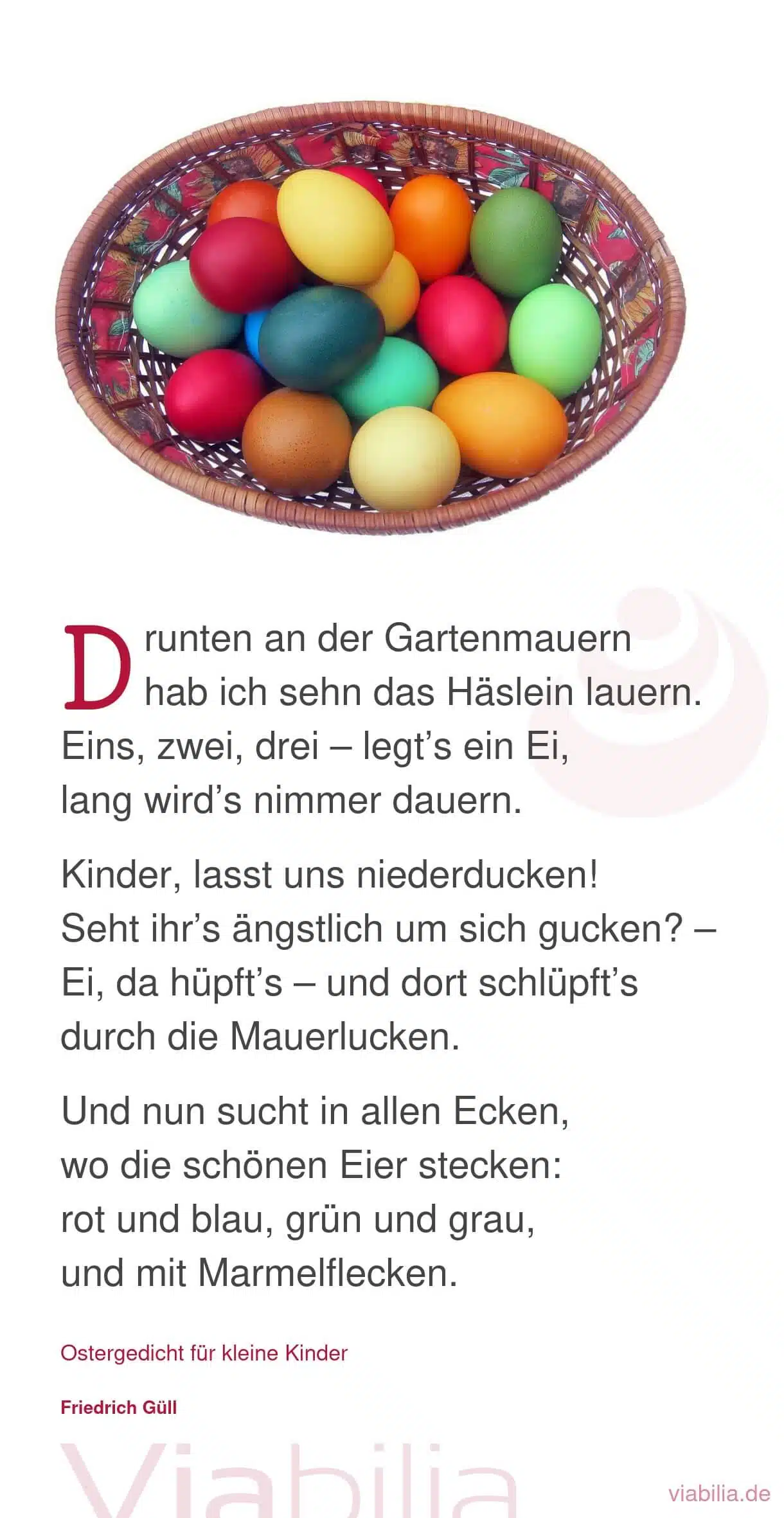 Ostergedicht über fröhliches Ostereier-Suchen