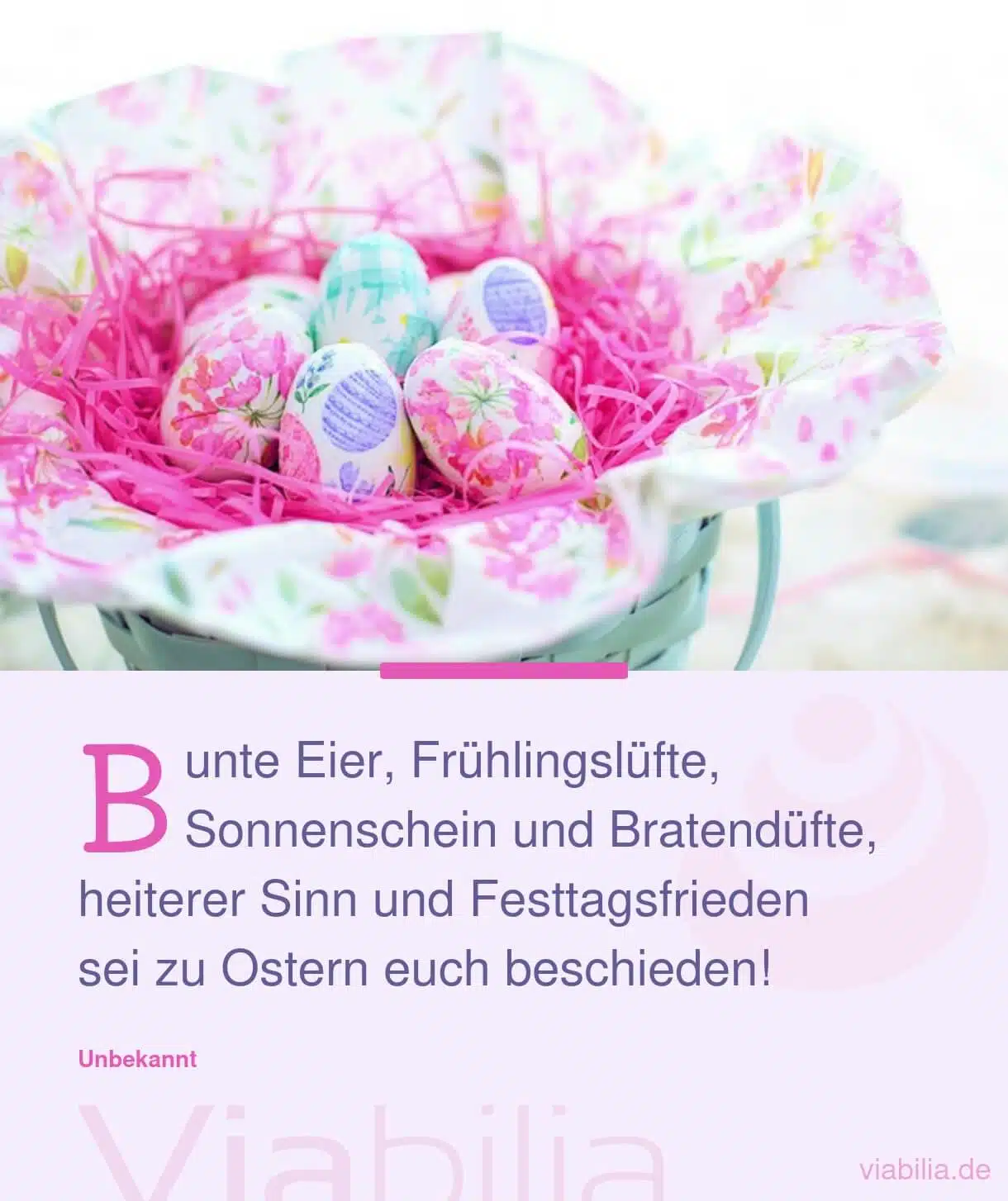 Ostergrüße, kurz, als Gedicht mit Bild