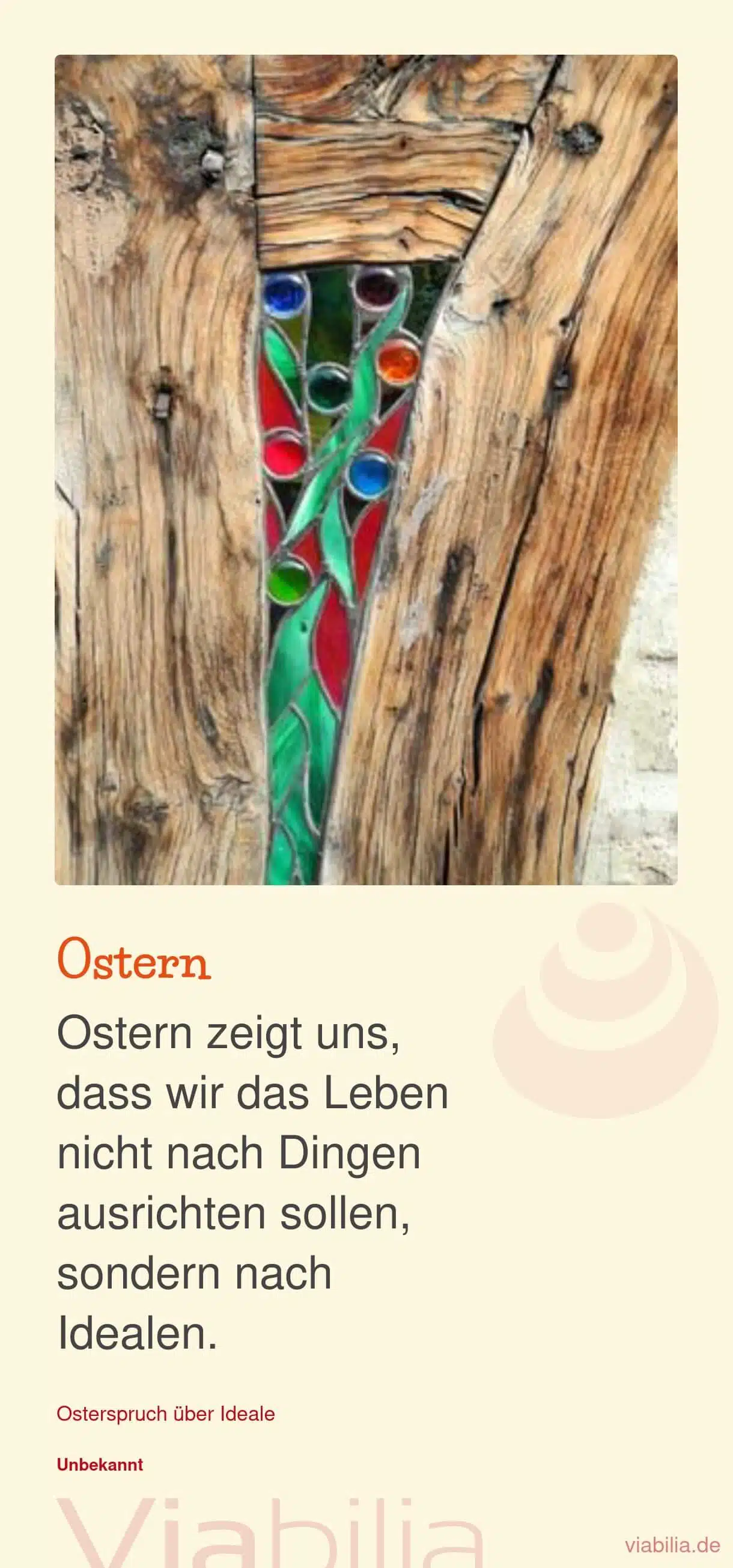 Ostern: nach Idealen leben