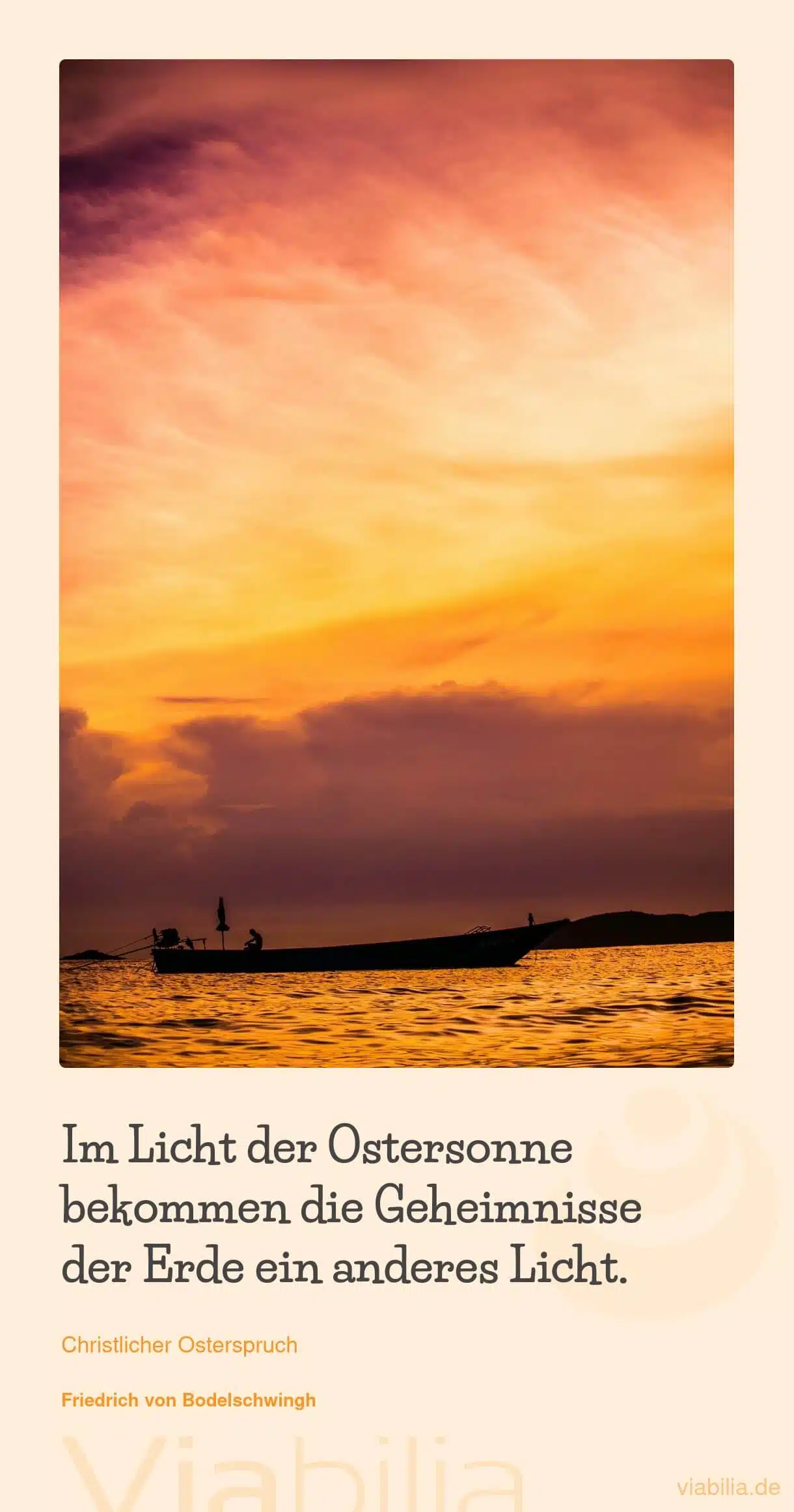 Osterspruch: im Licht der Ostersonne