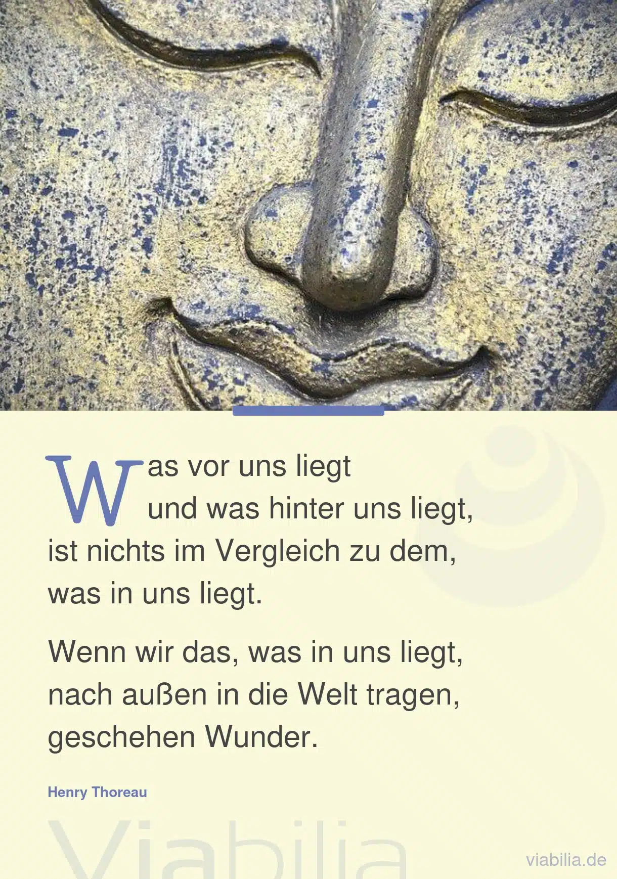 Spiritueller Spruch: Was vor uns liegt und was hinter uns liegt