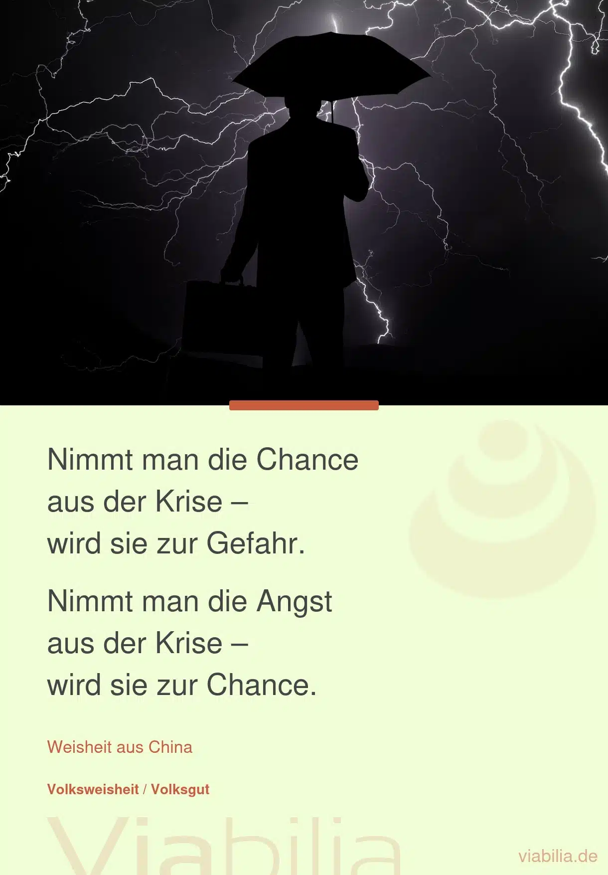 Spruch über Angst, Krise und Chance