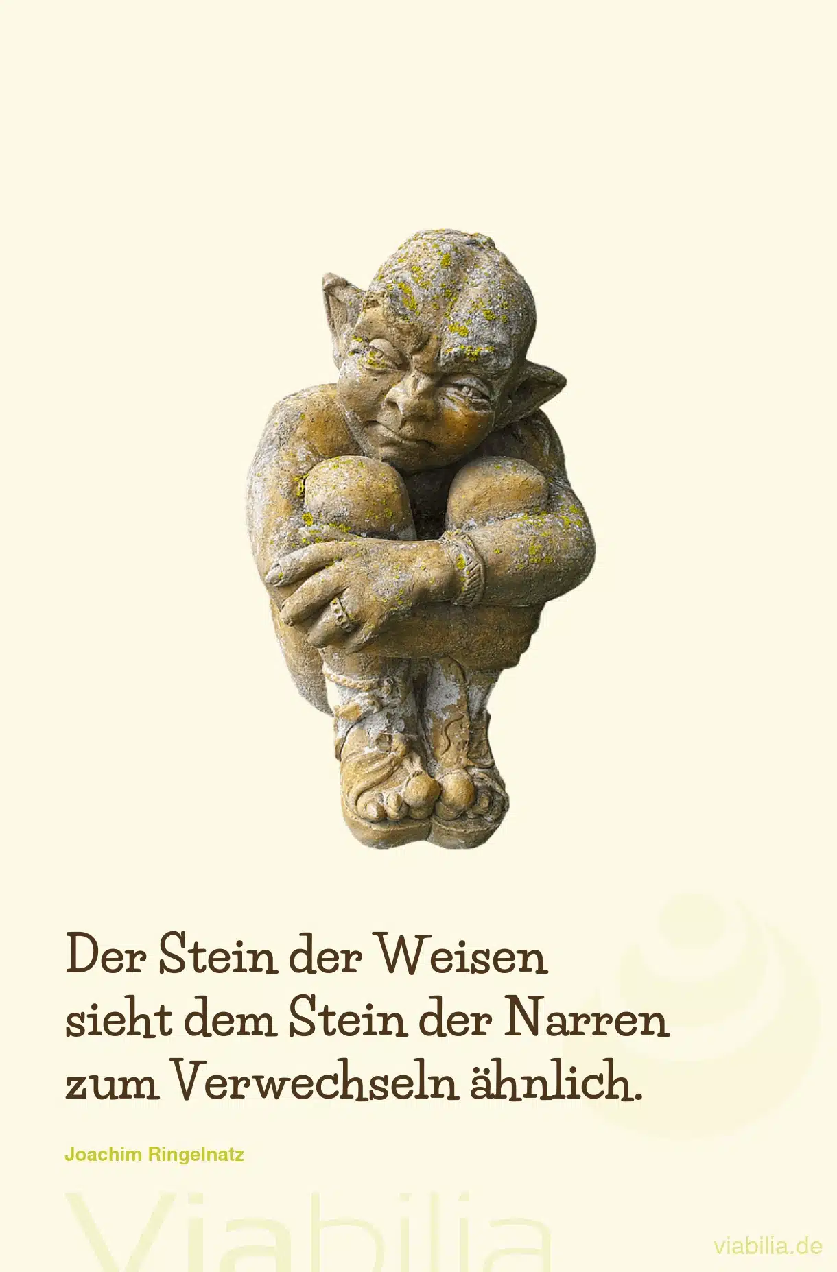 Humorvoller Spruch über den Stein des Weisen