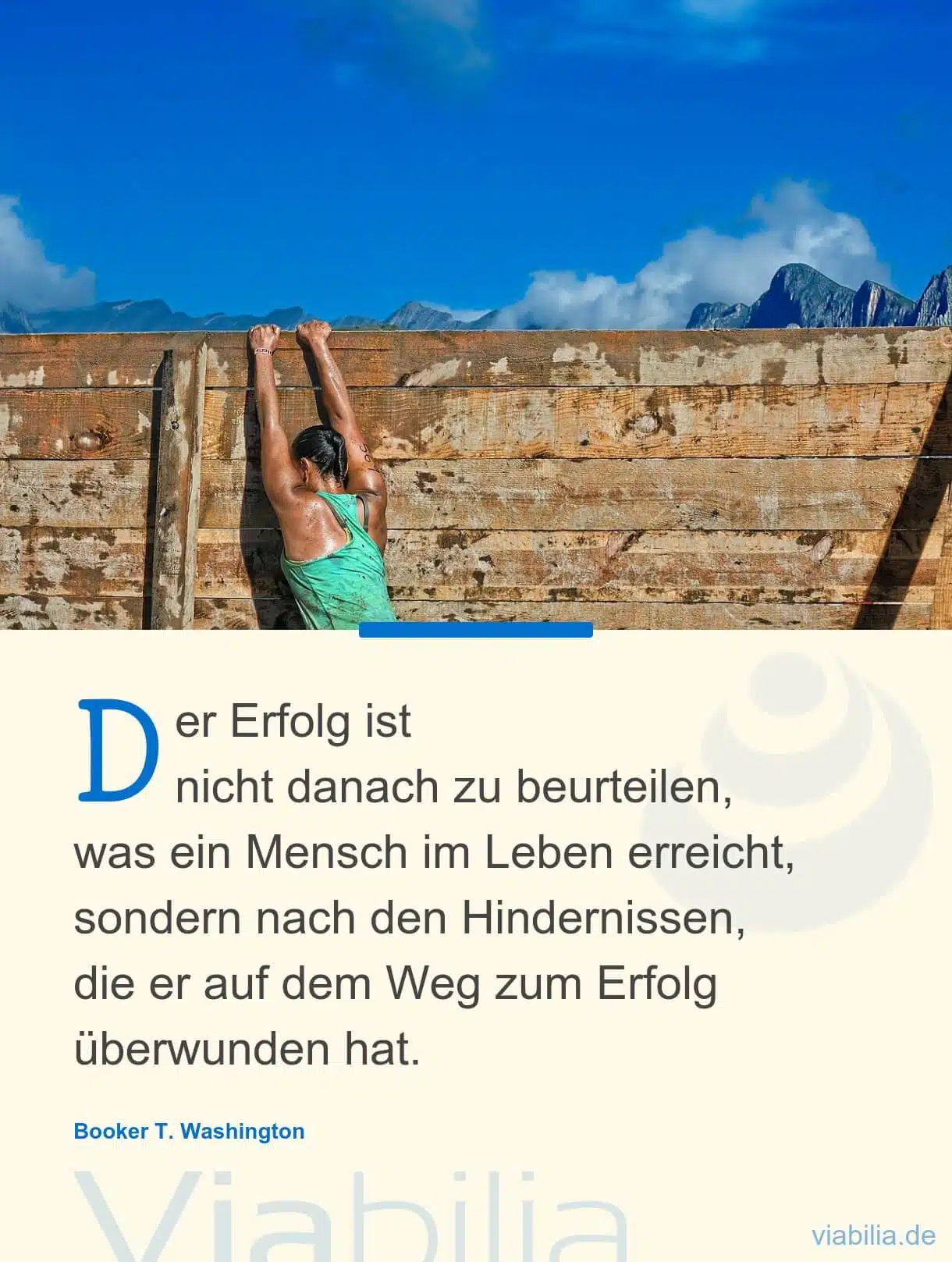 Spruch über den Erfolg, gemessen an den Hindernissen