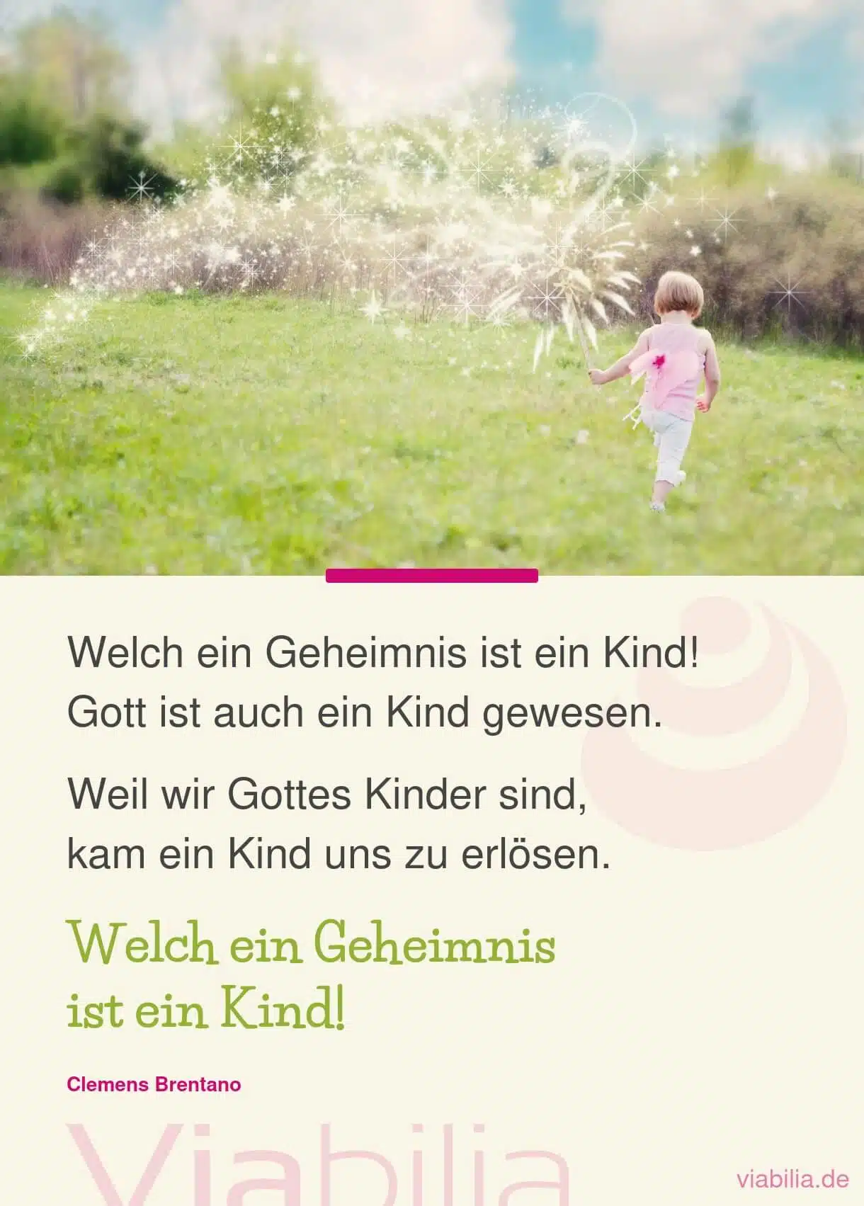 Spruch über das Geheimnis, das ein Kind bedeutet