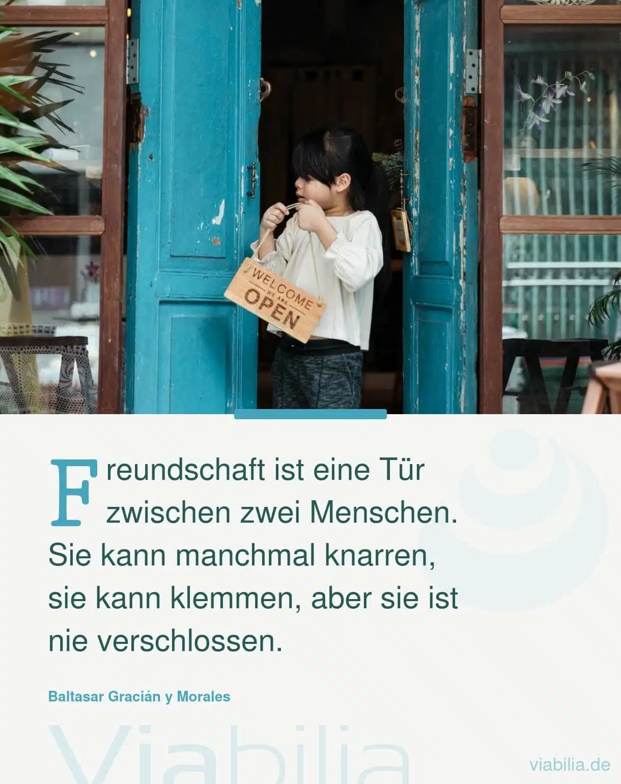 Freundschaftsspruch über Gemeinschaft bzw. Freundschaft als Tür