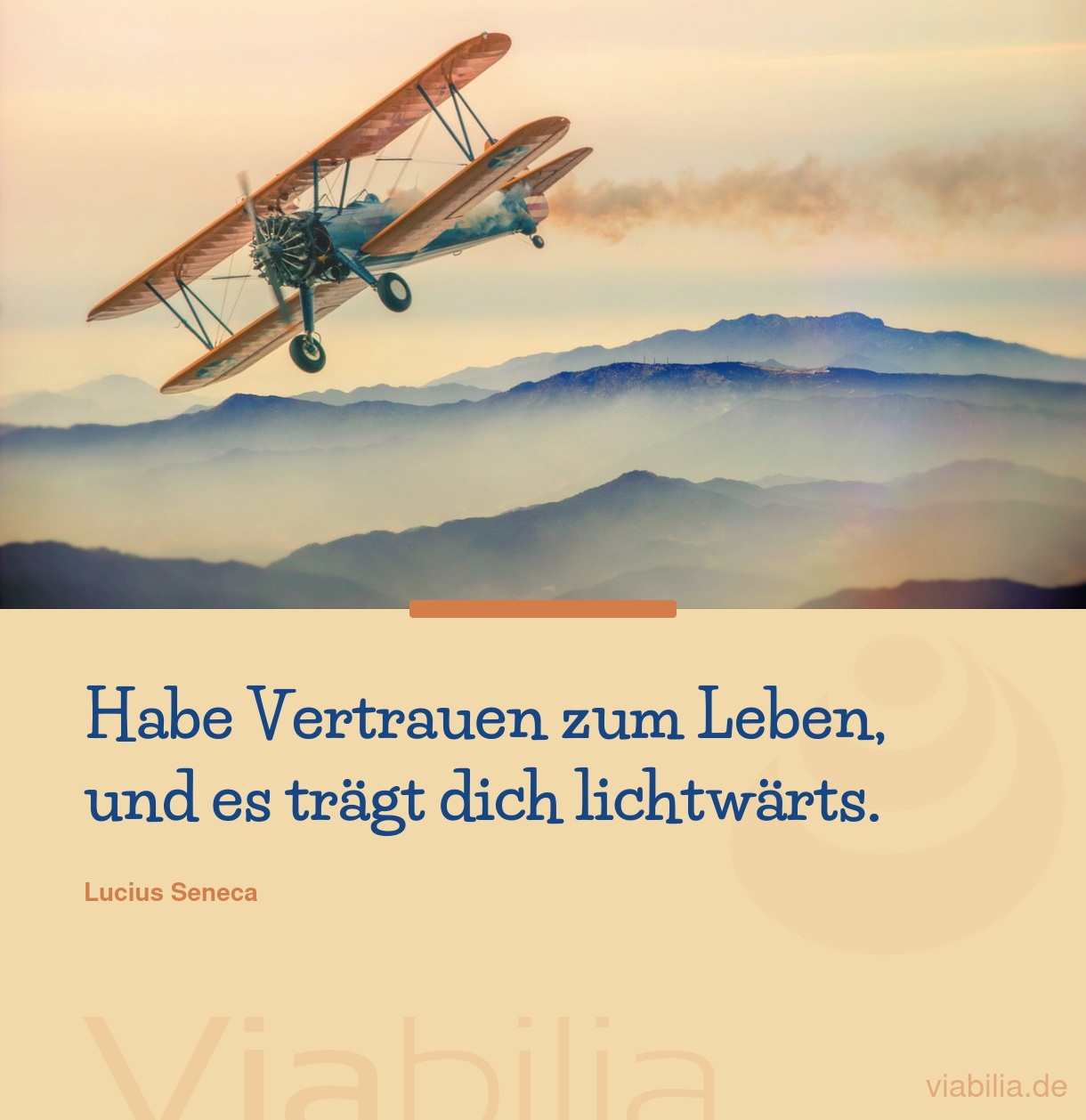 Spruch: habe Vertrauen zum Leben