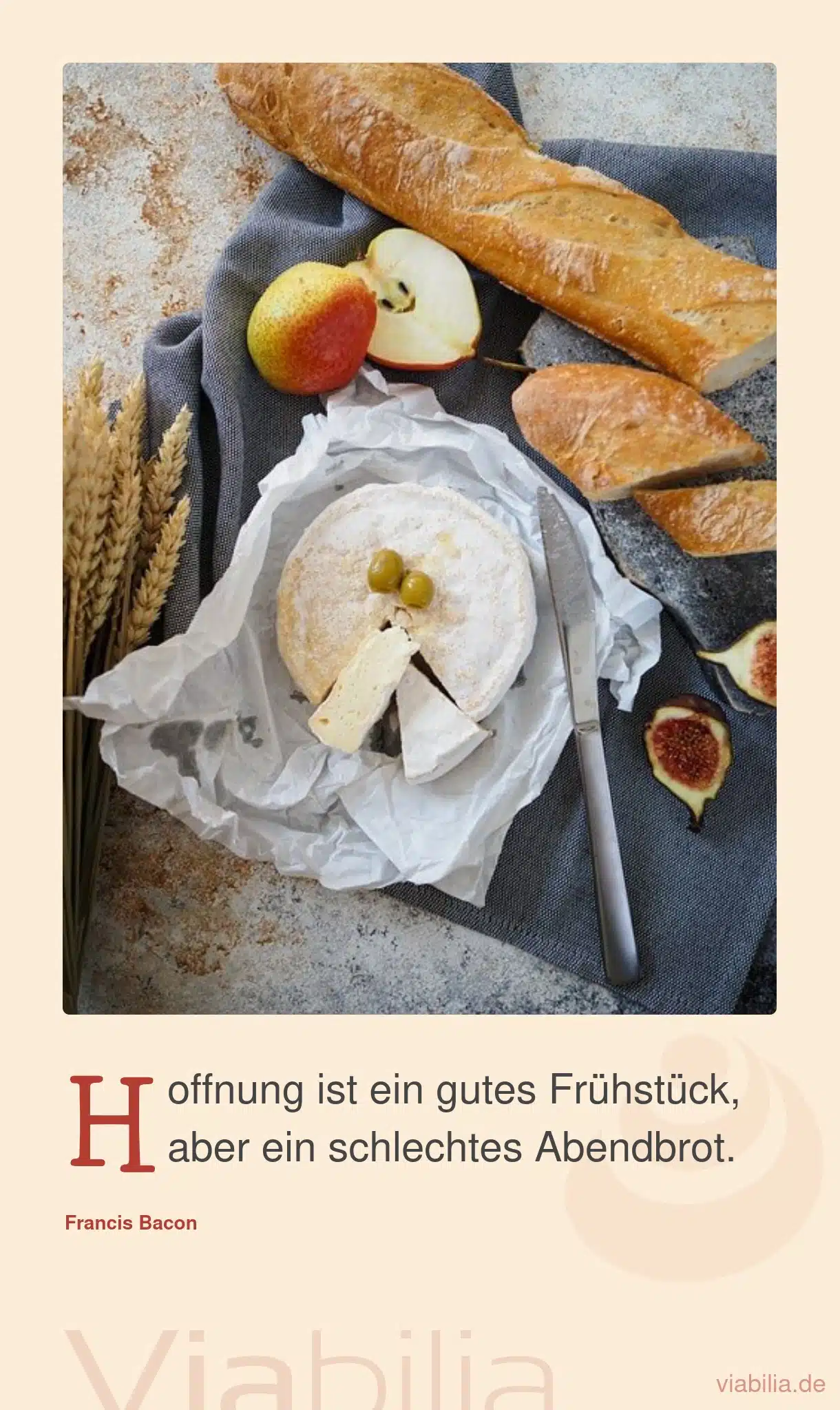 Spruch: Hoffnung ist ein gutes Frühstück