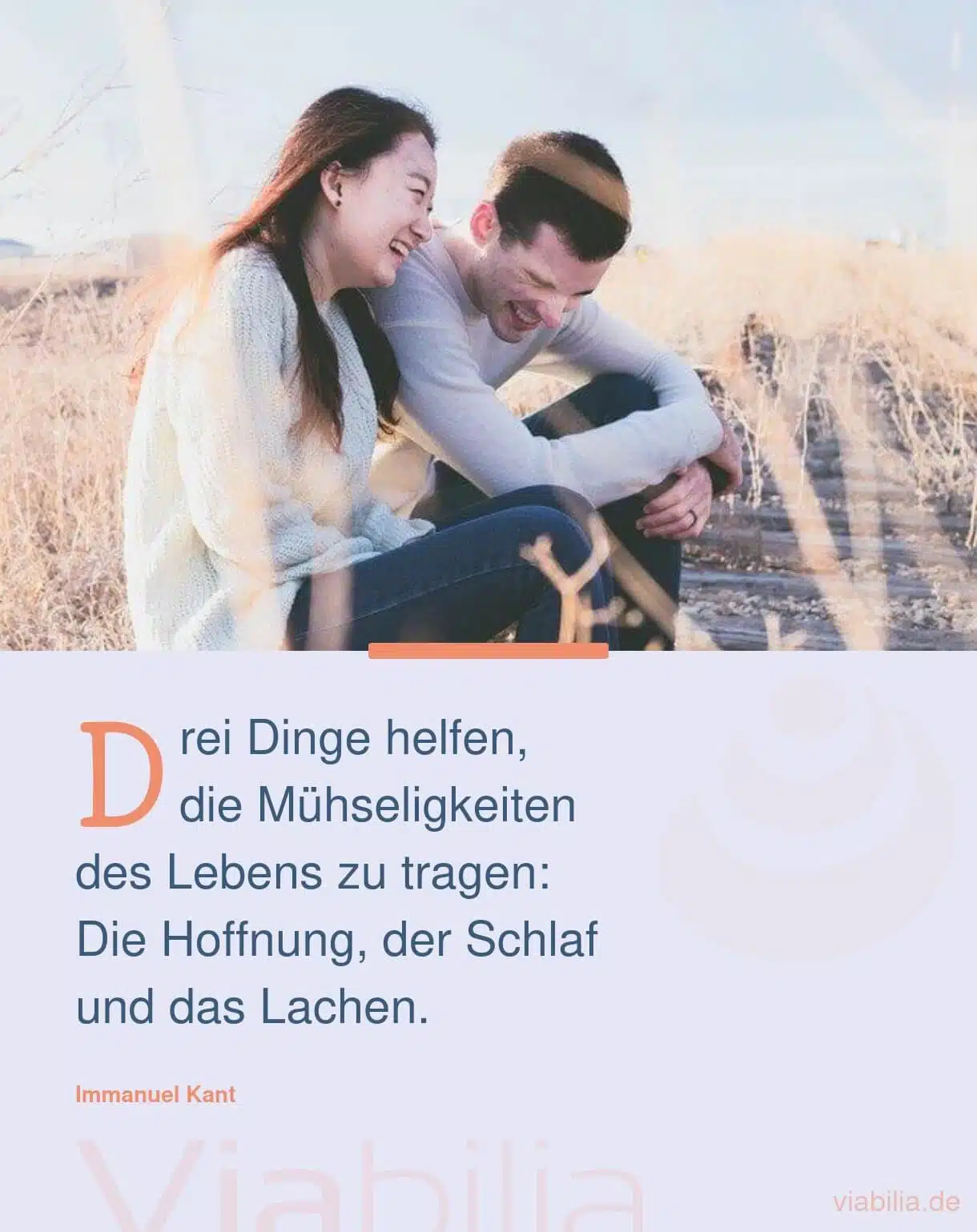 Hoffnungsvoller Spruch, Lachen hilft