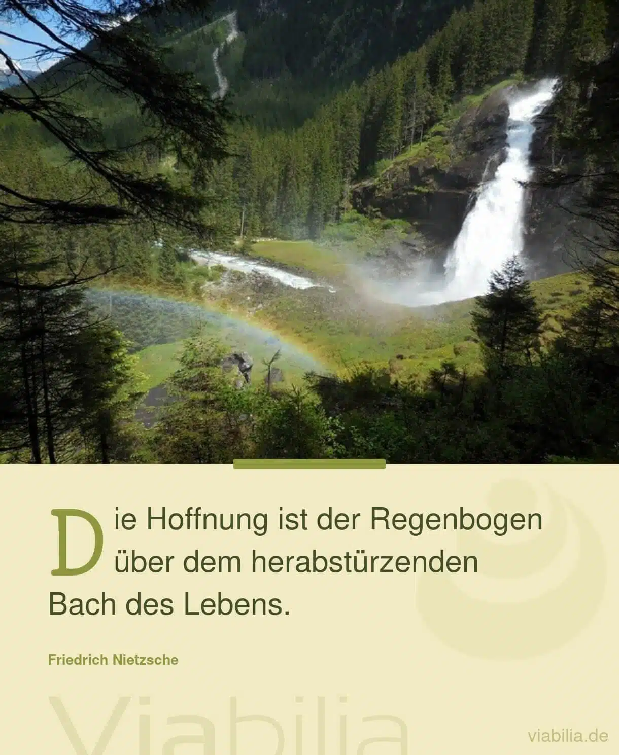 Spruch über Hoffnung als Regenbogen