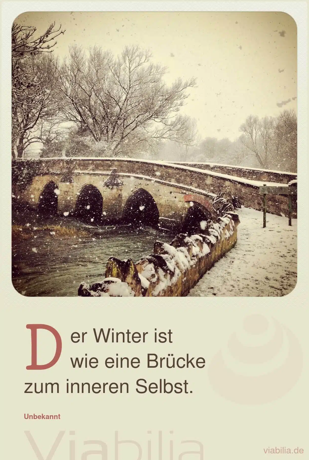 Spruch über inneres Selbst im Winter