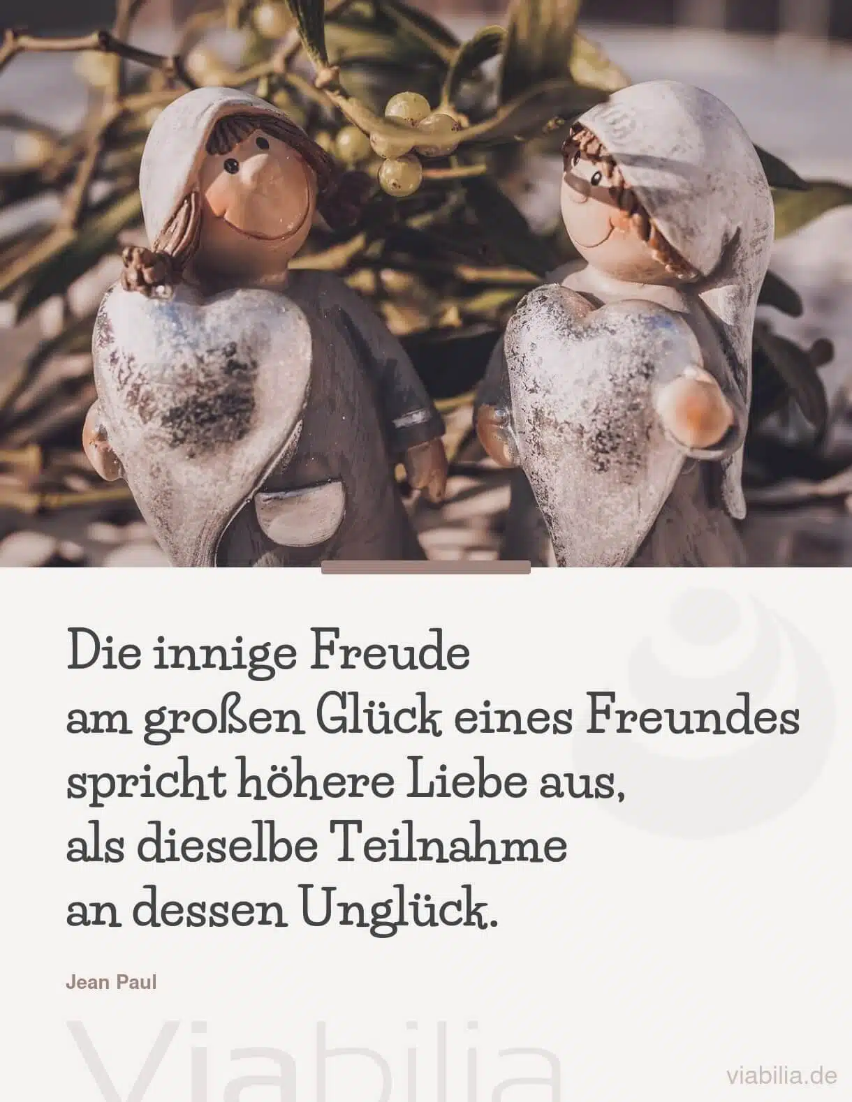 Freundschaftsspruch über die innige Freude am Glück eines Freundes