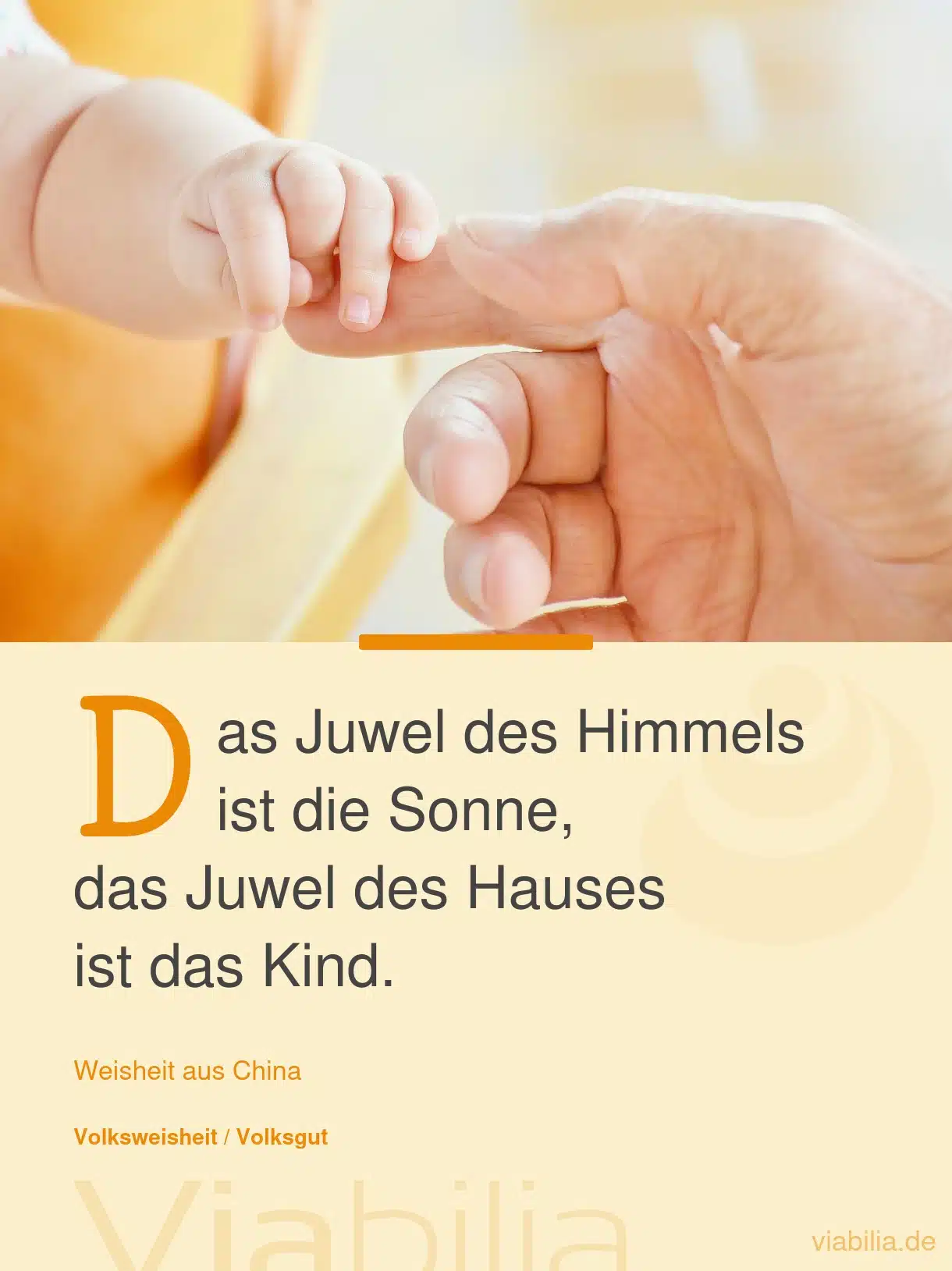 Spruch: Juwel des Himmels ist Kind