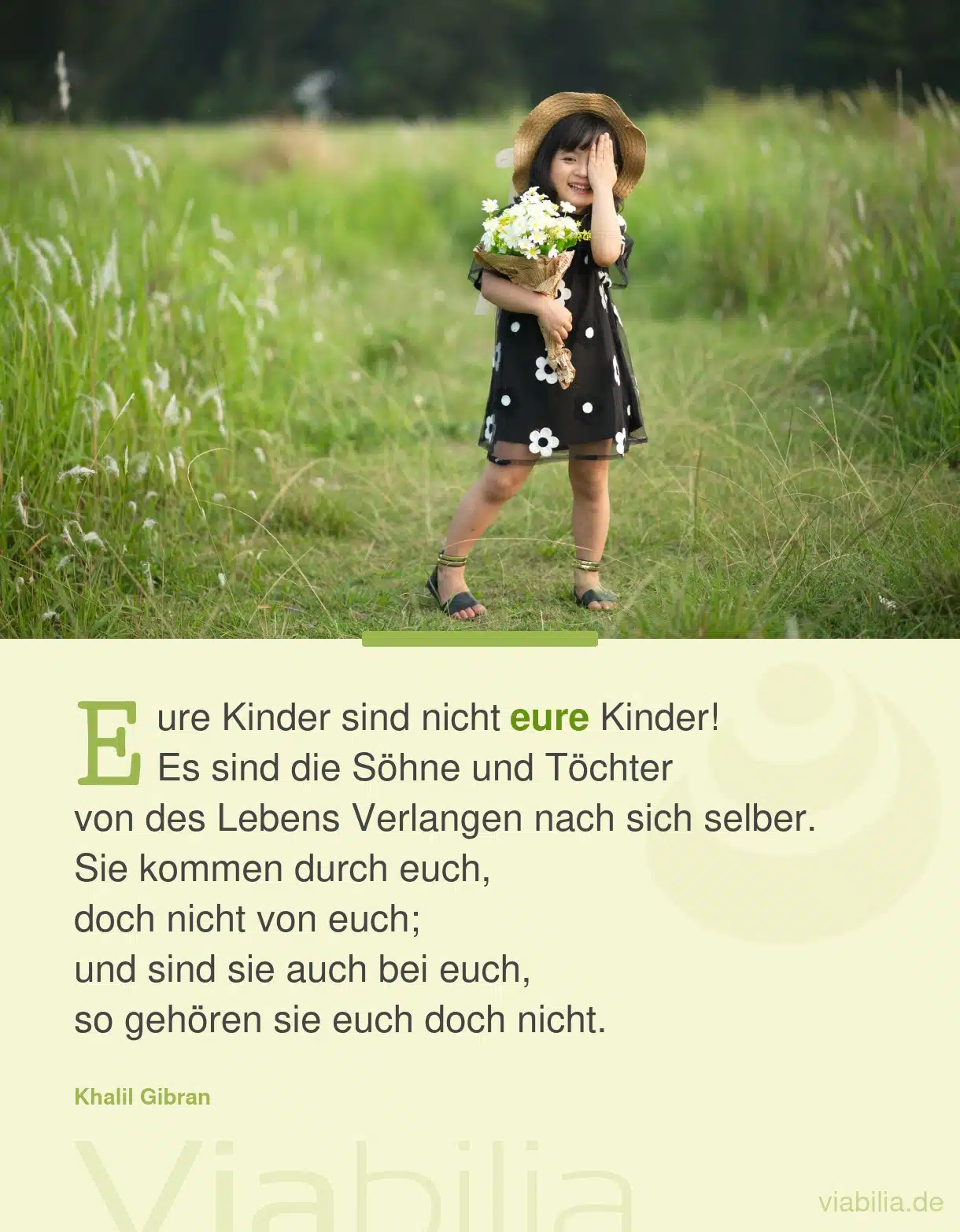 Spruch von Khalil Gibran: Eure Kinder sind nicht eure Kinder