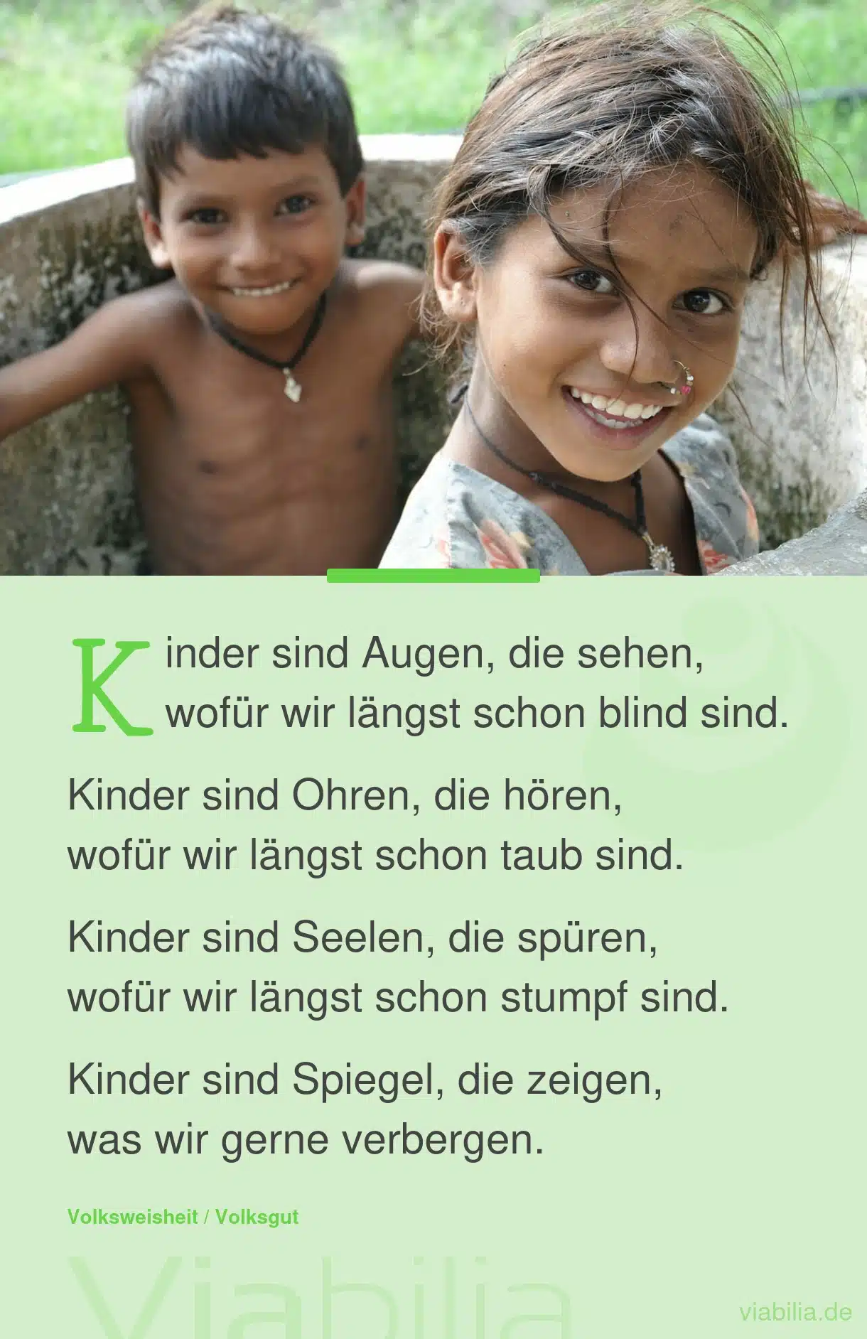 Spruch über das, was Kinder sind