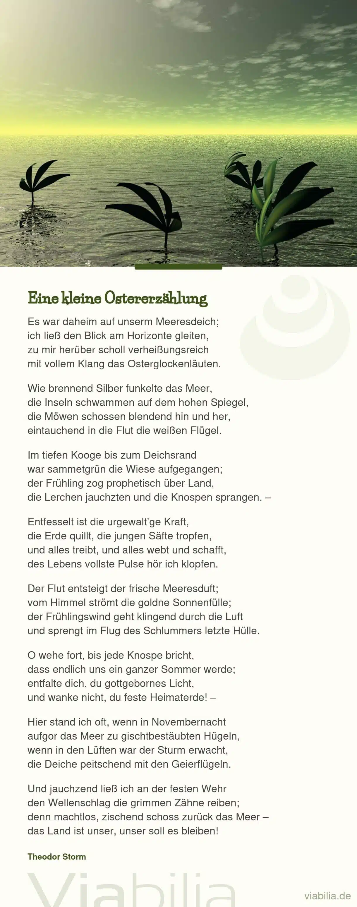 Kleine Ostererzählung, langer Osterspruch