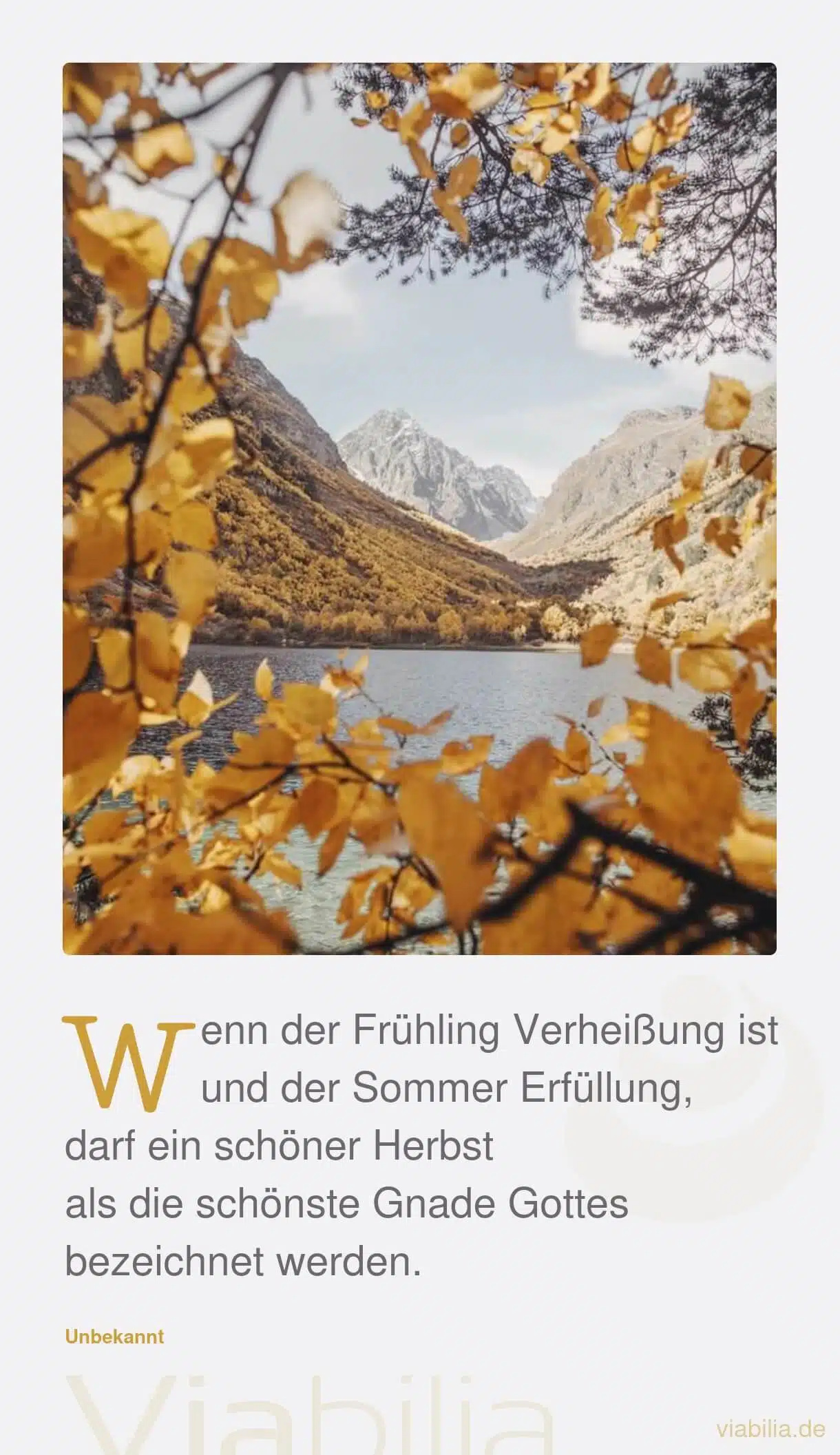 Spruch über schönen Herbst als Gnade Gottes