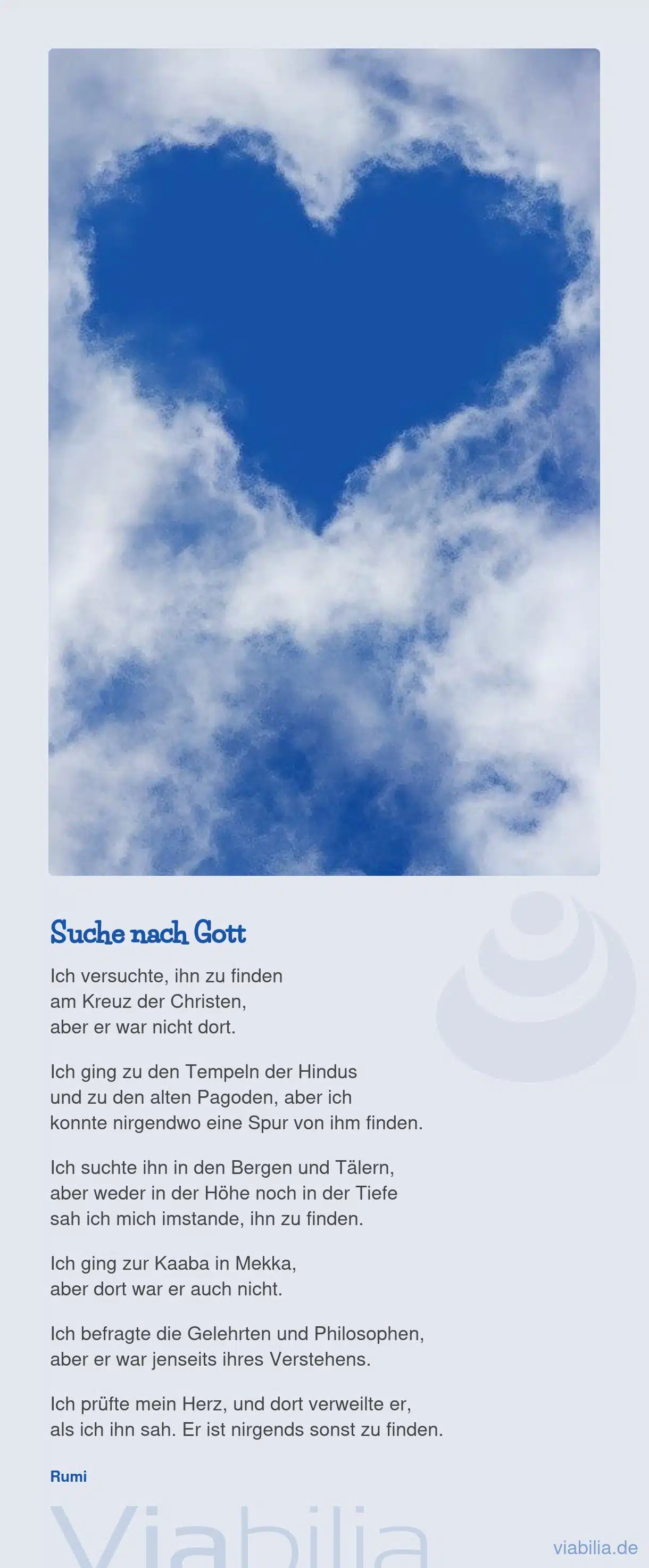 Spruch über die Suche nach Gott