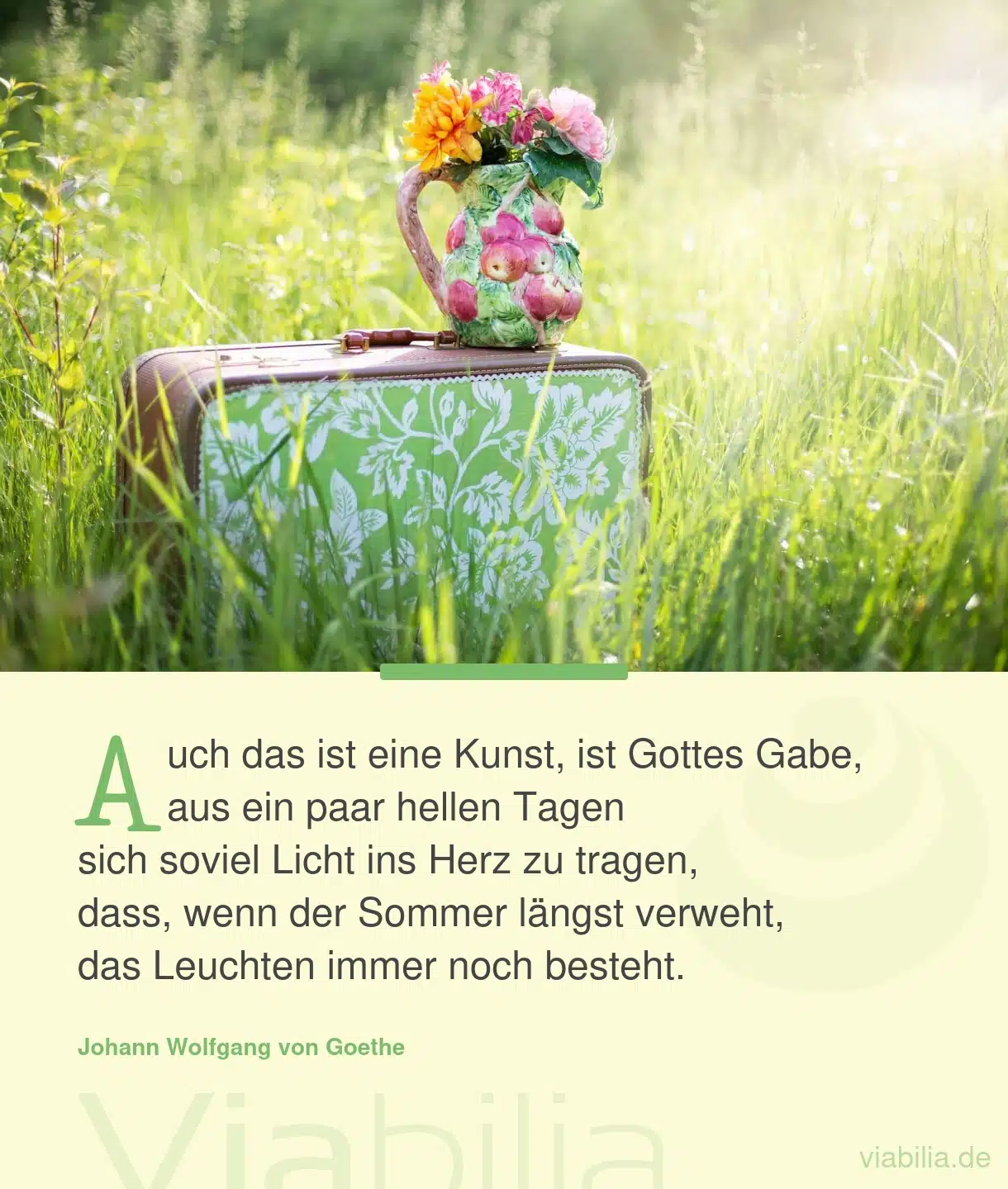 Trostreicher Spruch: Auch das ist eine Kunst, ist Gottes Gabe