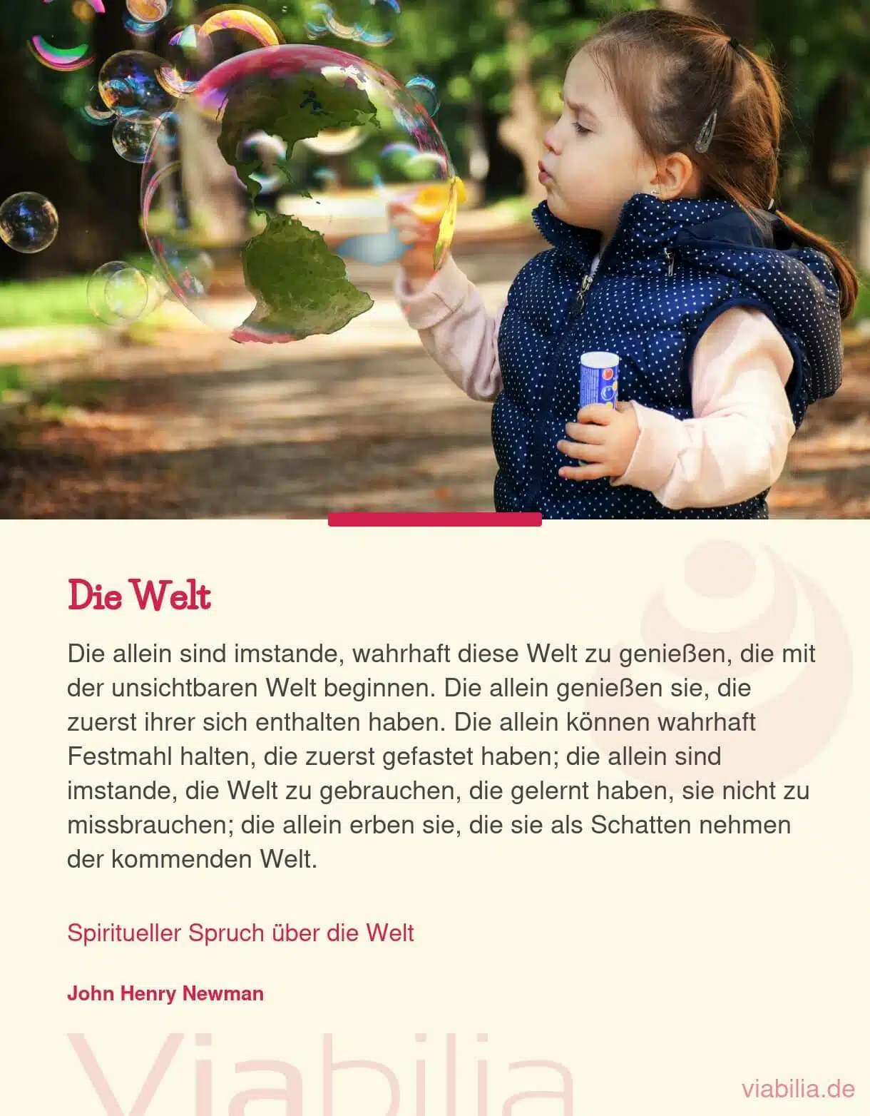 Spiritueller Spruch über die Welt