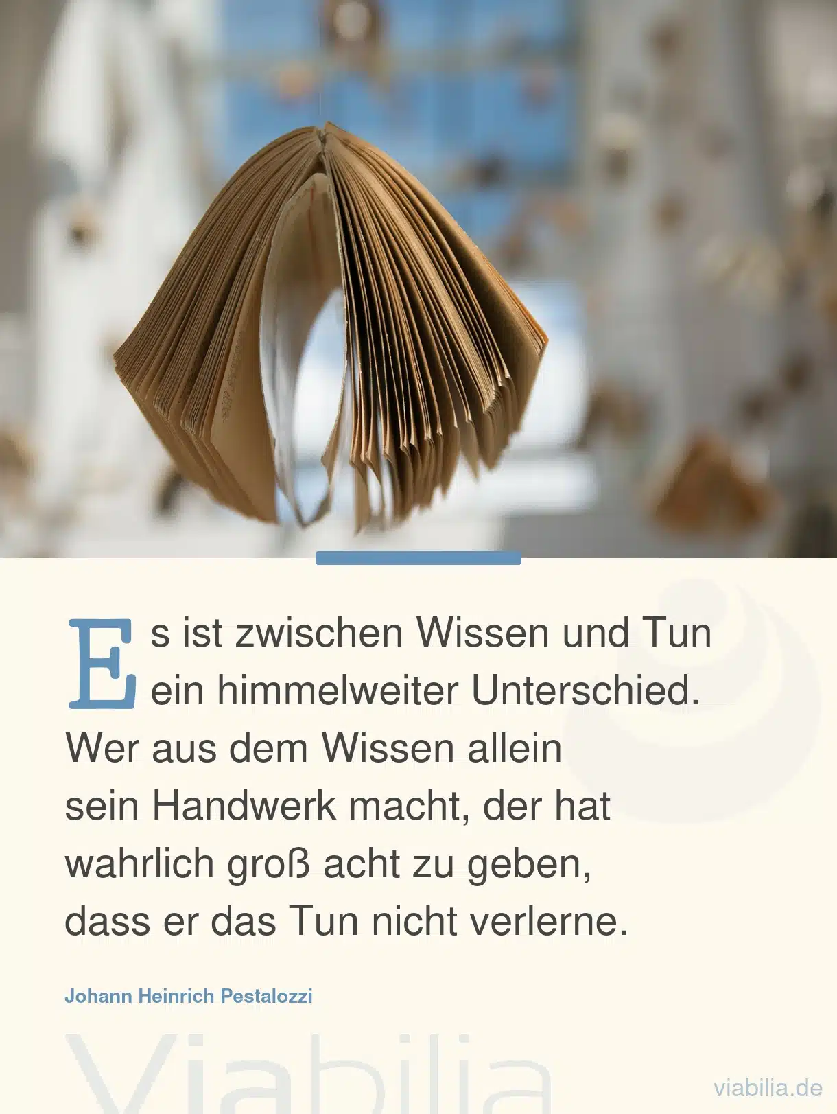 Spruch über Wissen und Tun