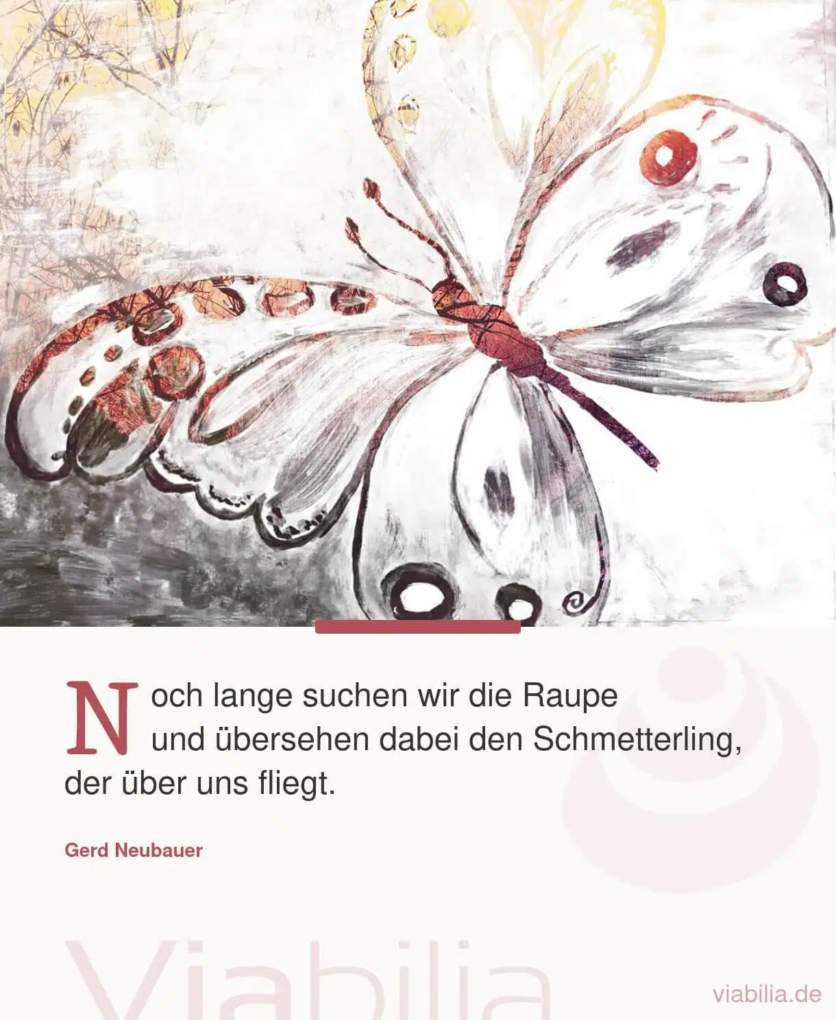 Spruch über die Veränderung Raupe zum Schmetterling