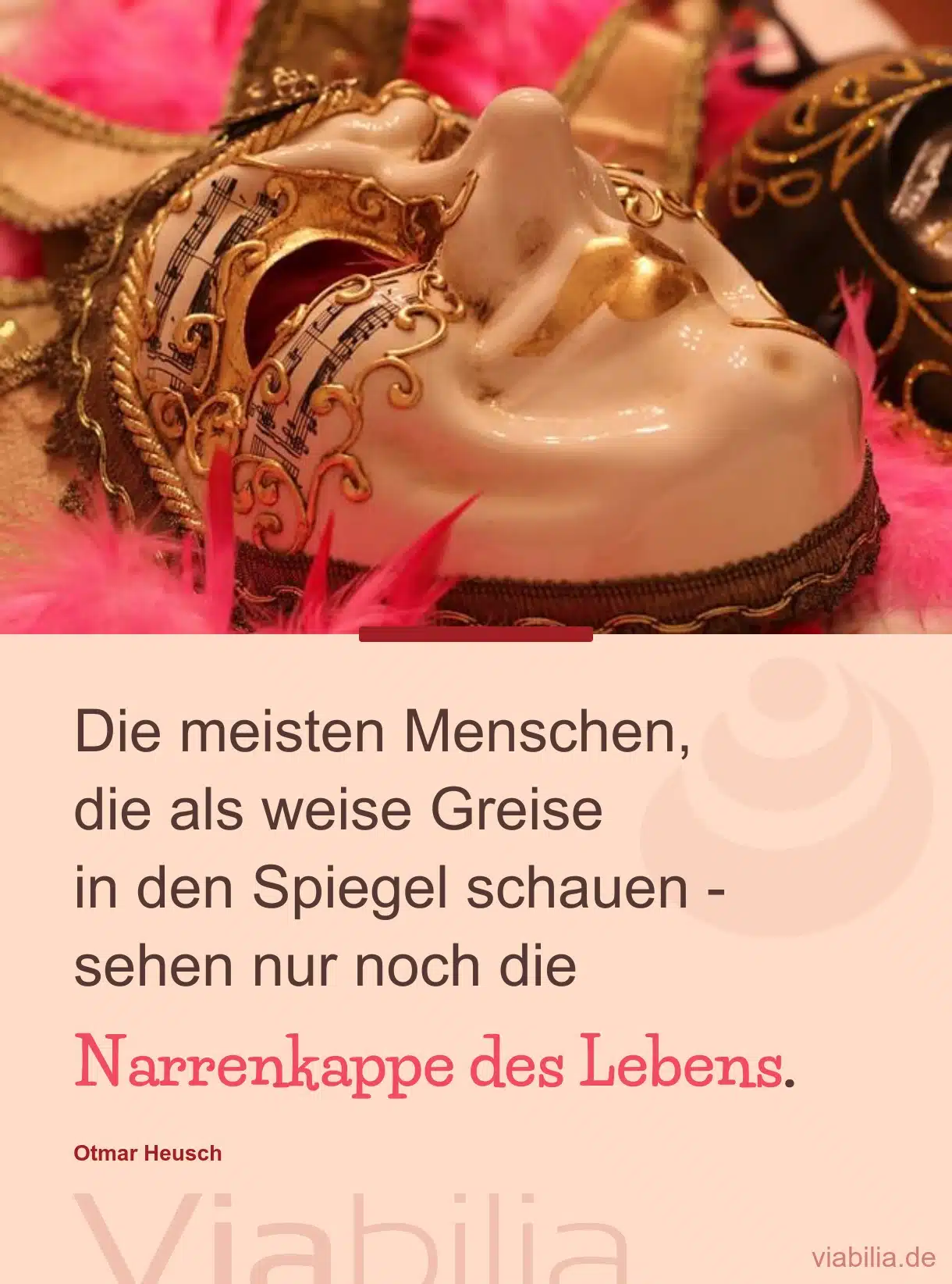 Weisheitsspruch über die Narrenkappe des Lebens