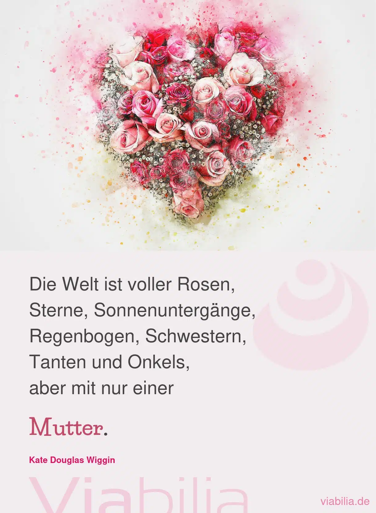 Spruch zum Muttertag mit Rosen-Bild