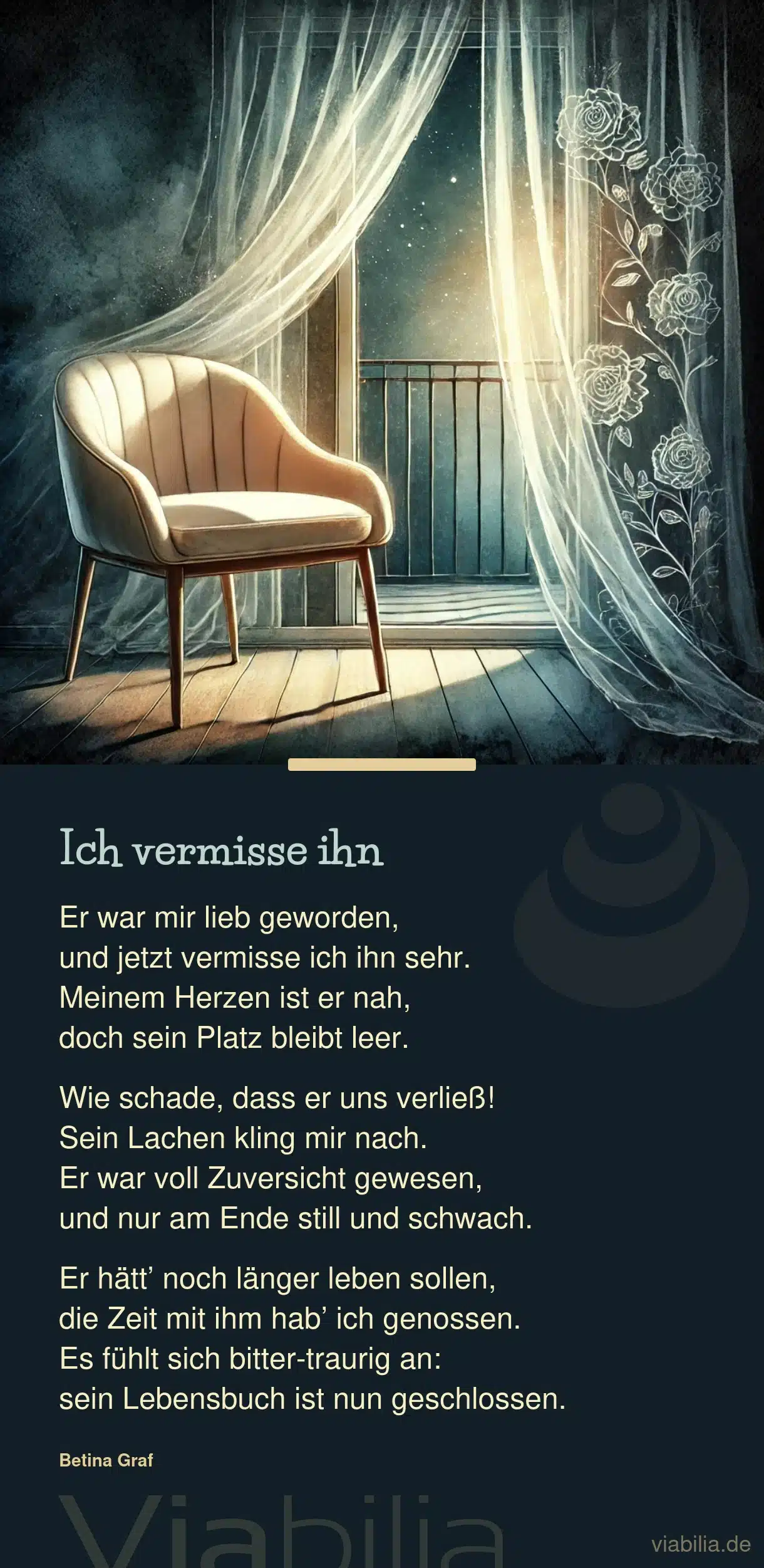 Trauergedicht: ich vermisse ihn