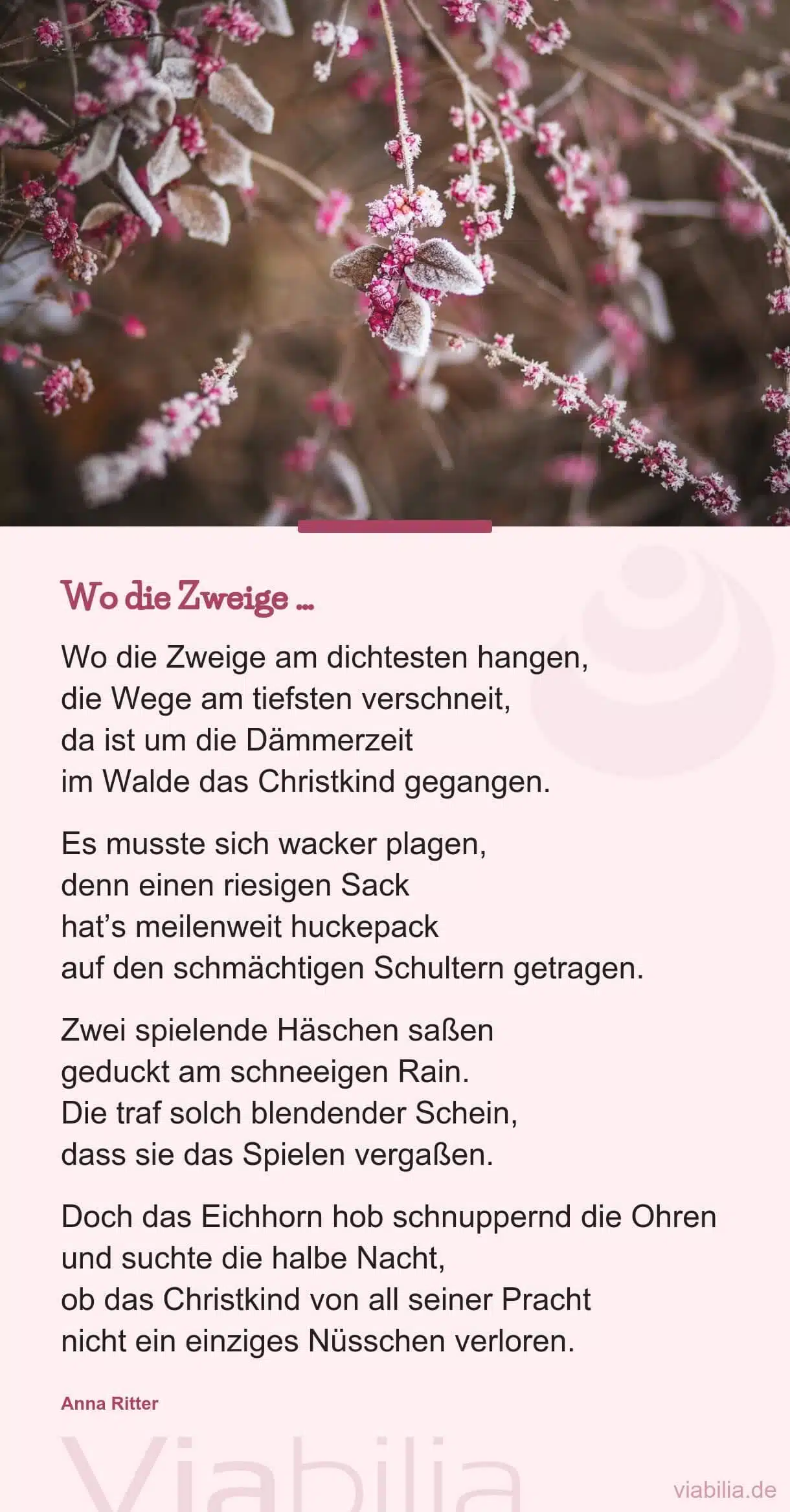 Gedicht über das Christkind zu Weihnachten