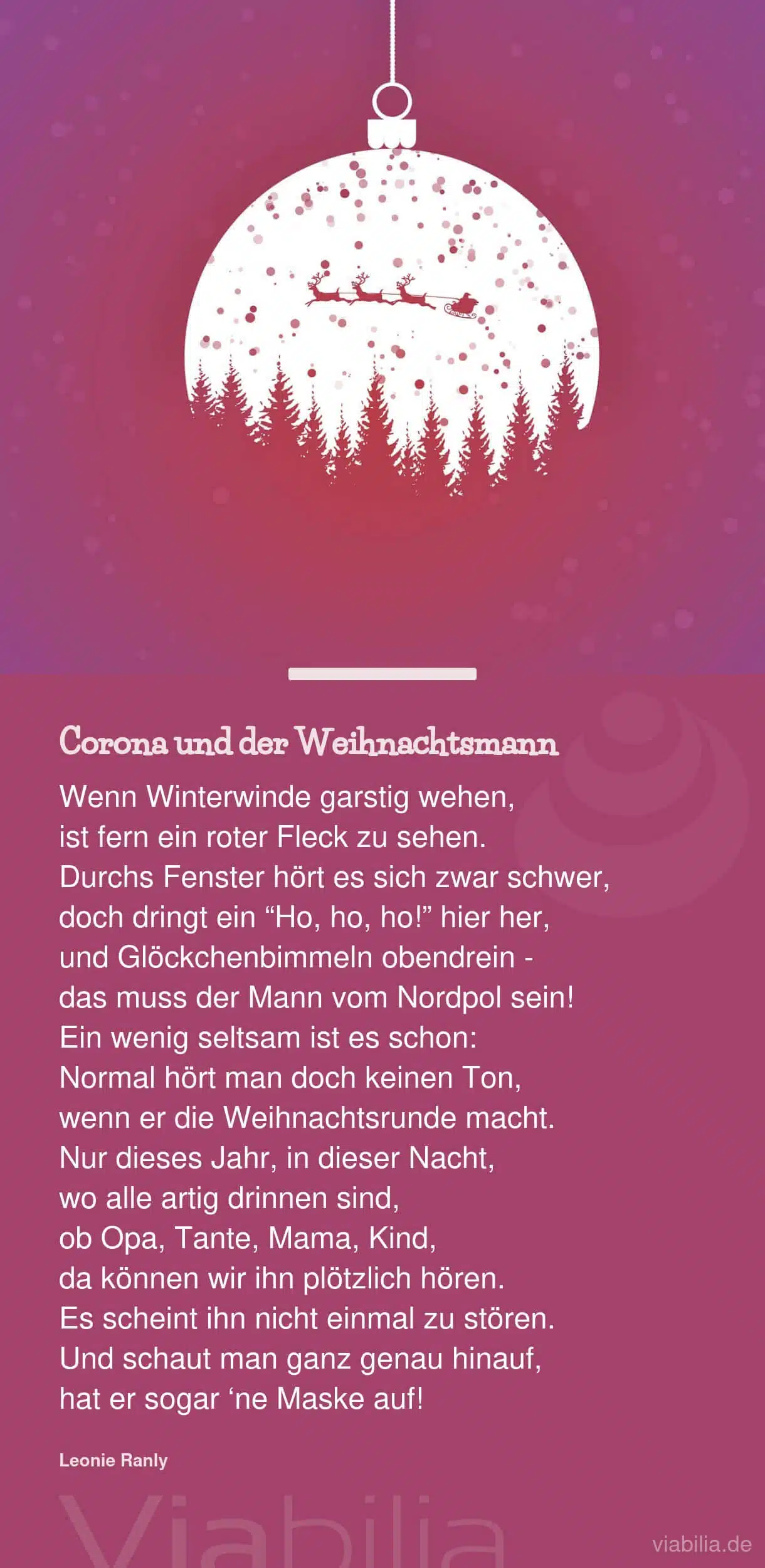 Weihnachtsgedicht: Corona und der Weihnachtsmann