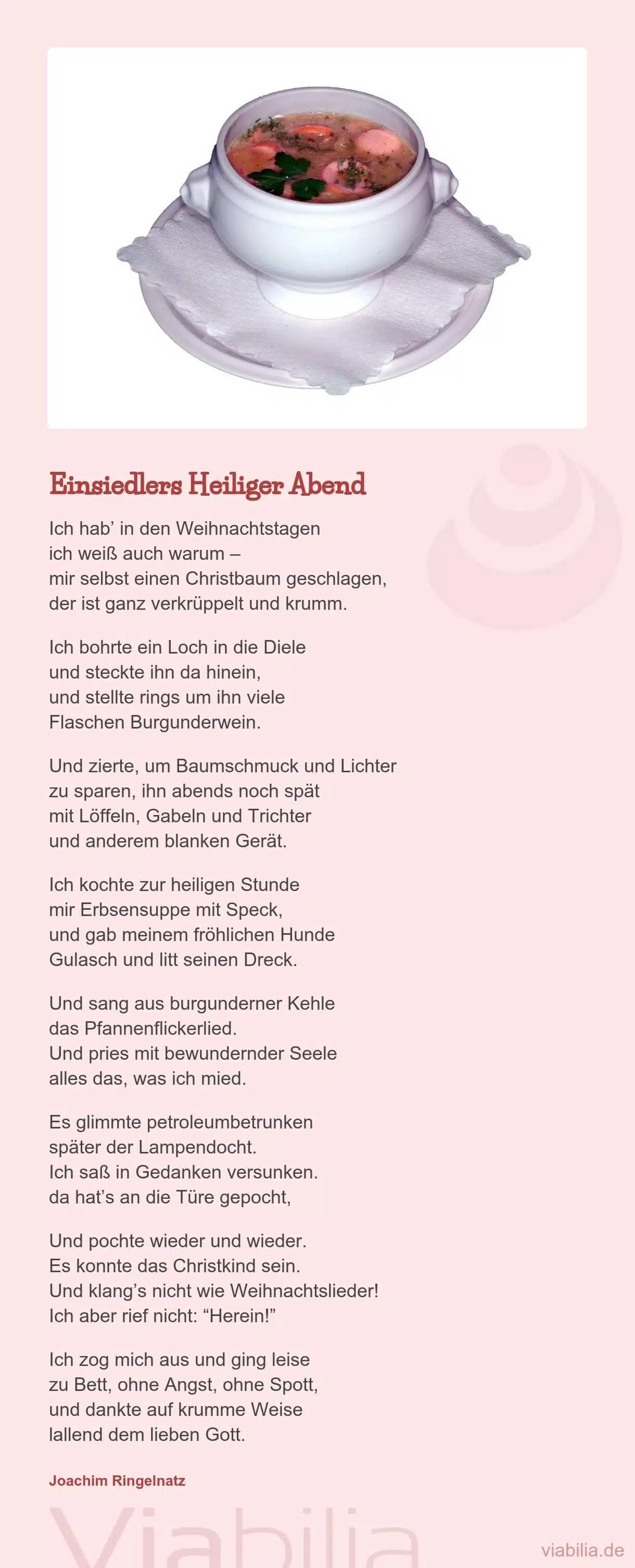 Weihnachtsgedicht: Einsiedlers Heilig Abend