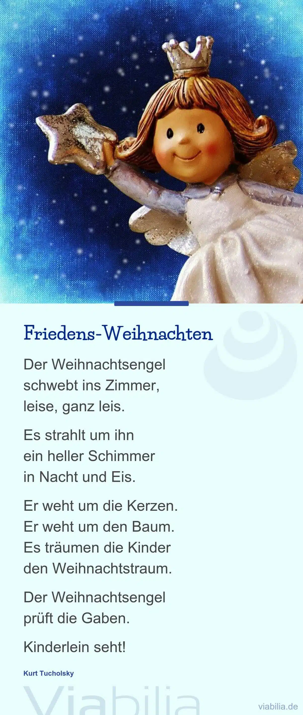 Weihnachtsgedicht über Friedensengel