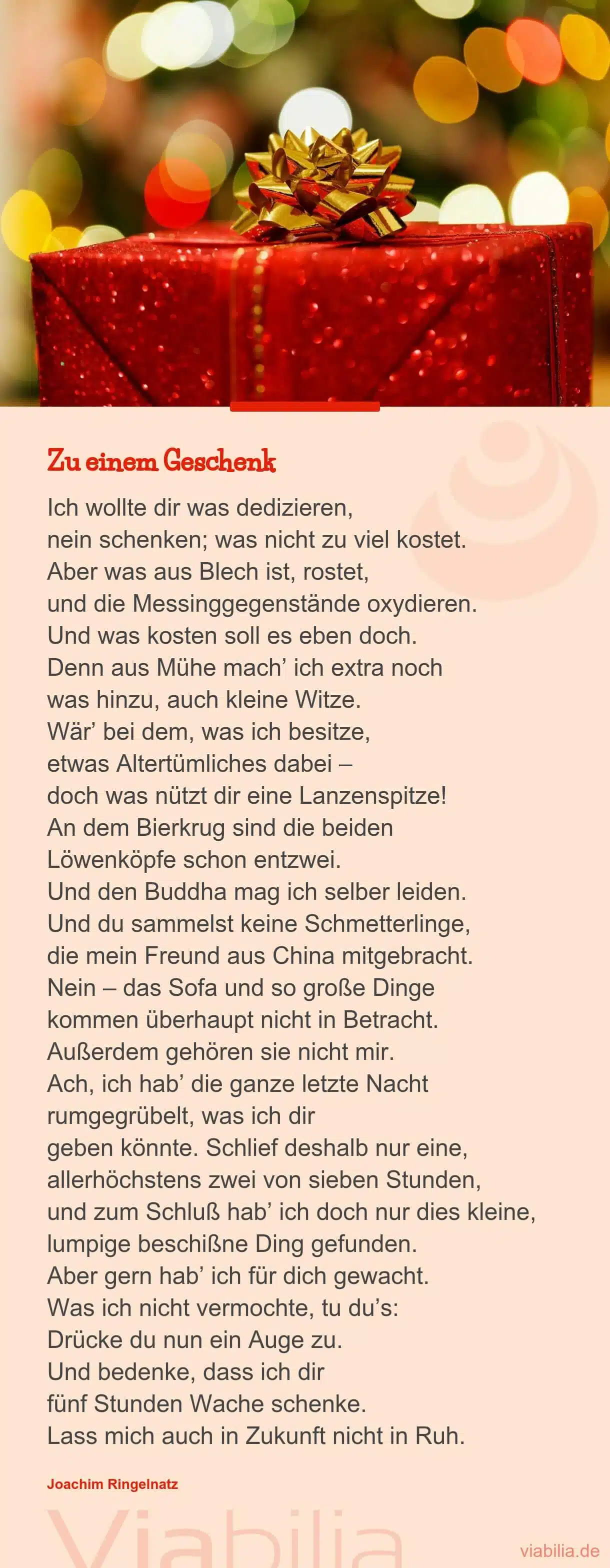 Weihnachtsgedicht: ich wollte dir was dedizieren