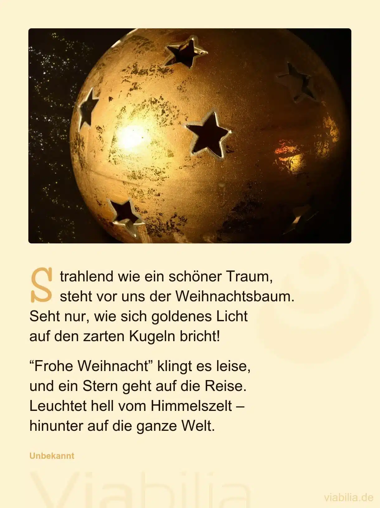 Kurzes Weihnachtsgedicht bzw. Weihnachtsspruch: süßer Traum