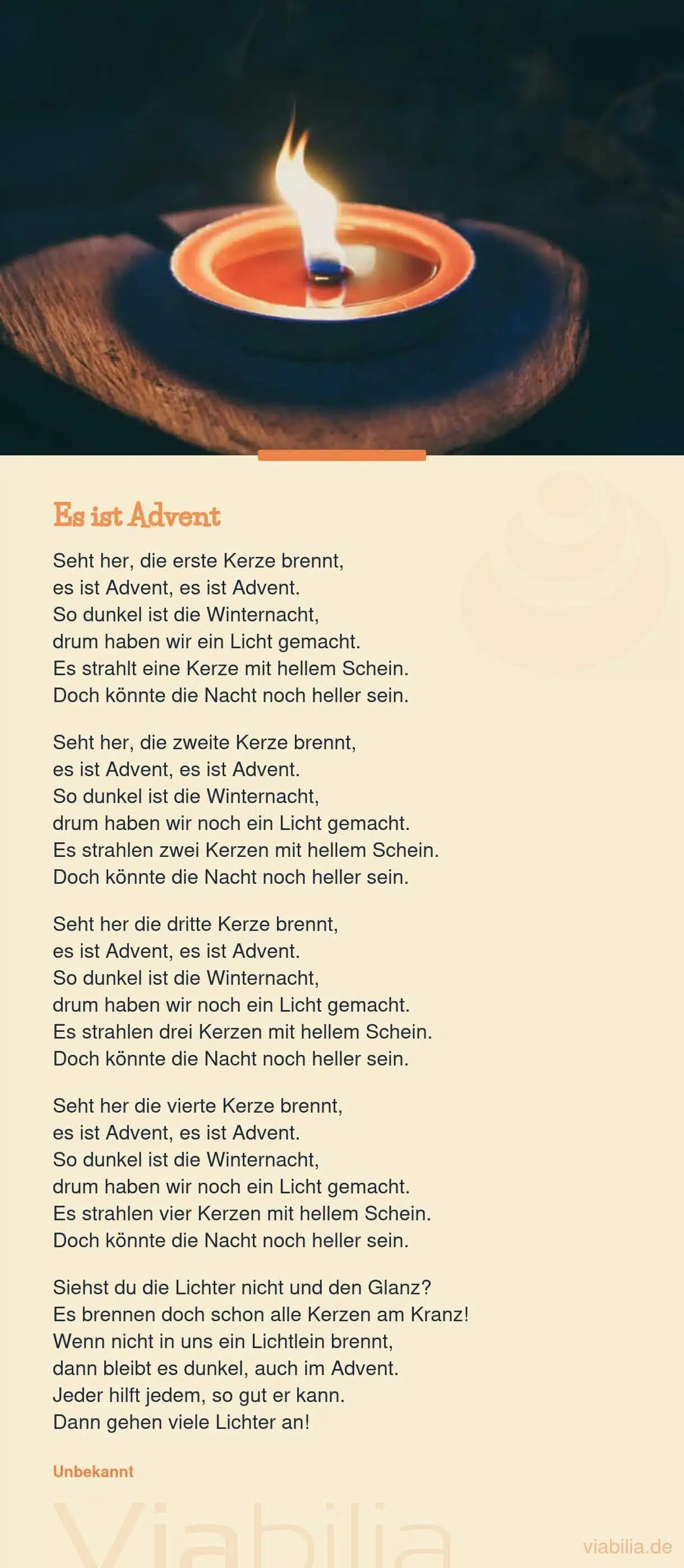 Längeres Weihnachtsgedicht über die vier Kerzen