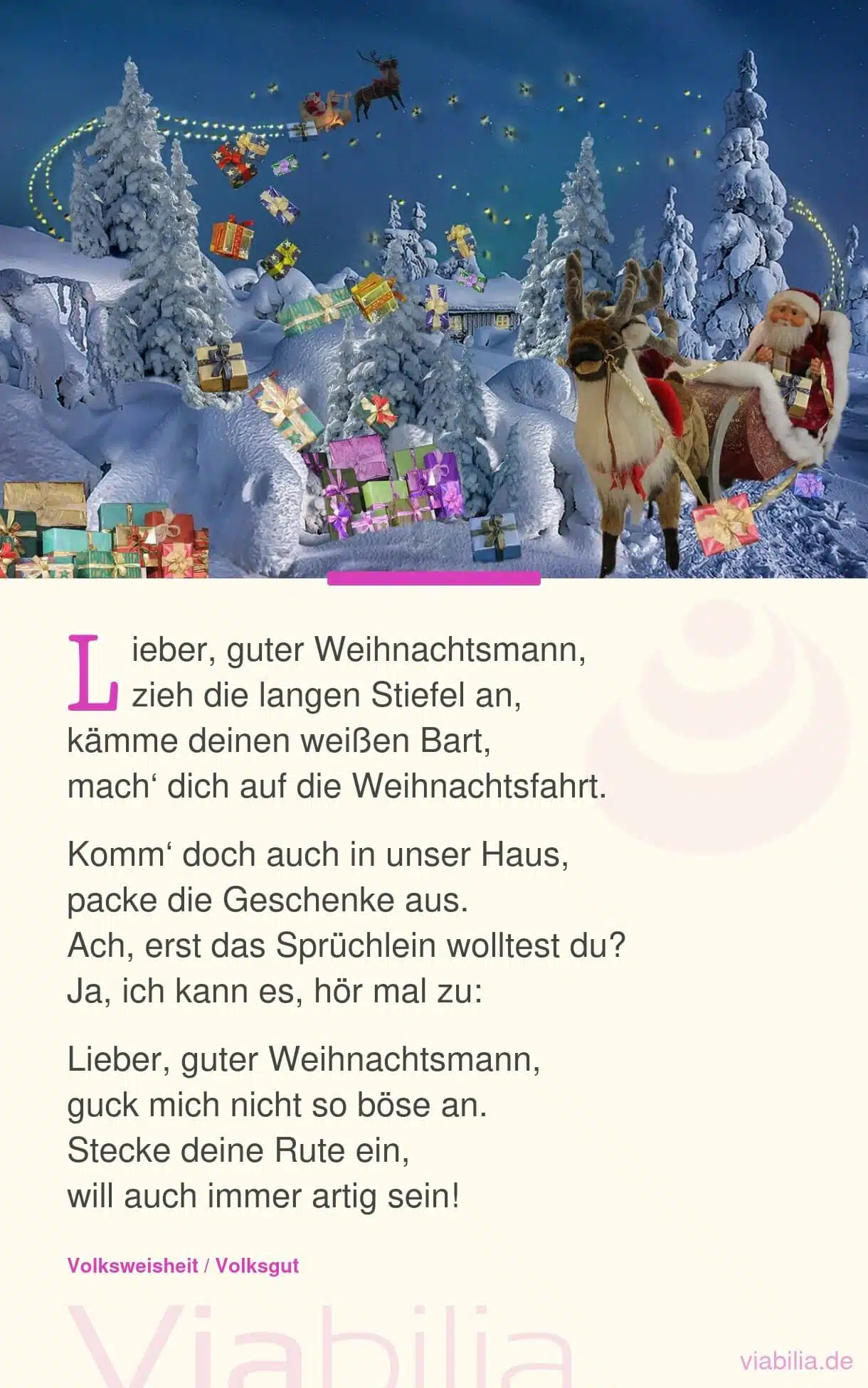 Gedicht über den Weihnachtsmann