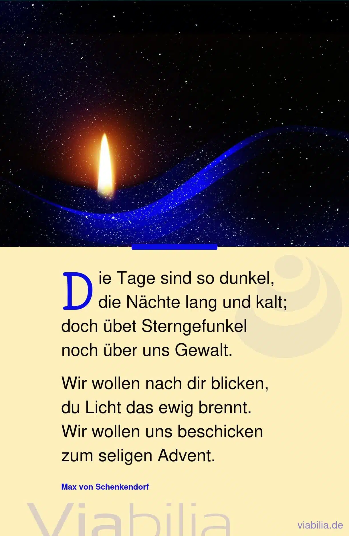 Weihnachtsgedicht zum seligen Advent