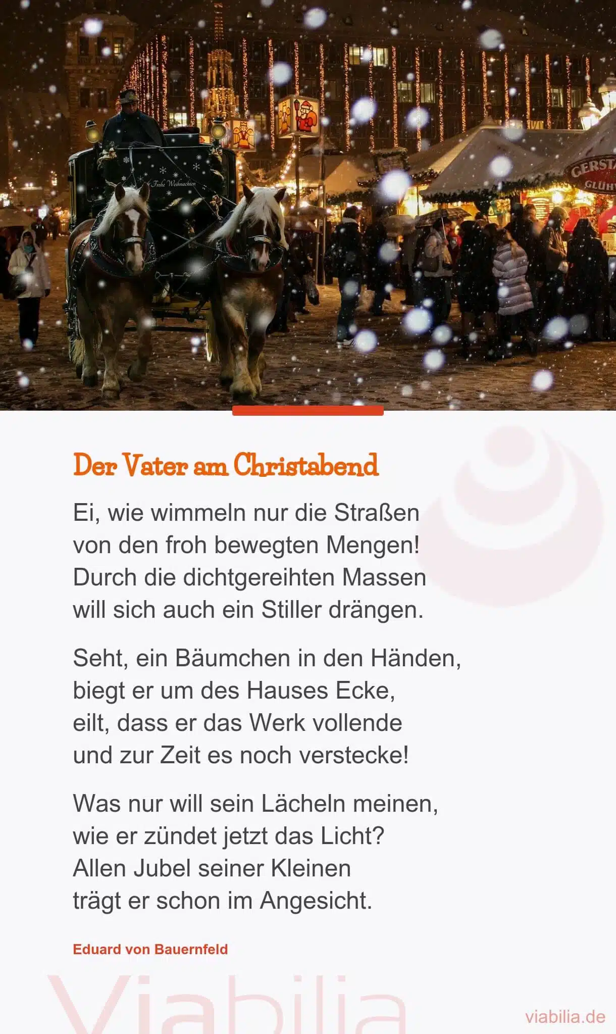 Weihnachtsgedicht: Vater kauft Christbaum