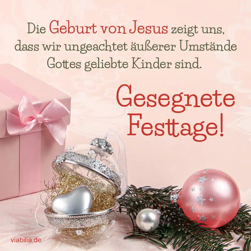 Christlicher Weihnachtsgruß: wir sind geliebte Kinder Gottes