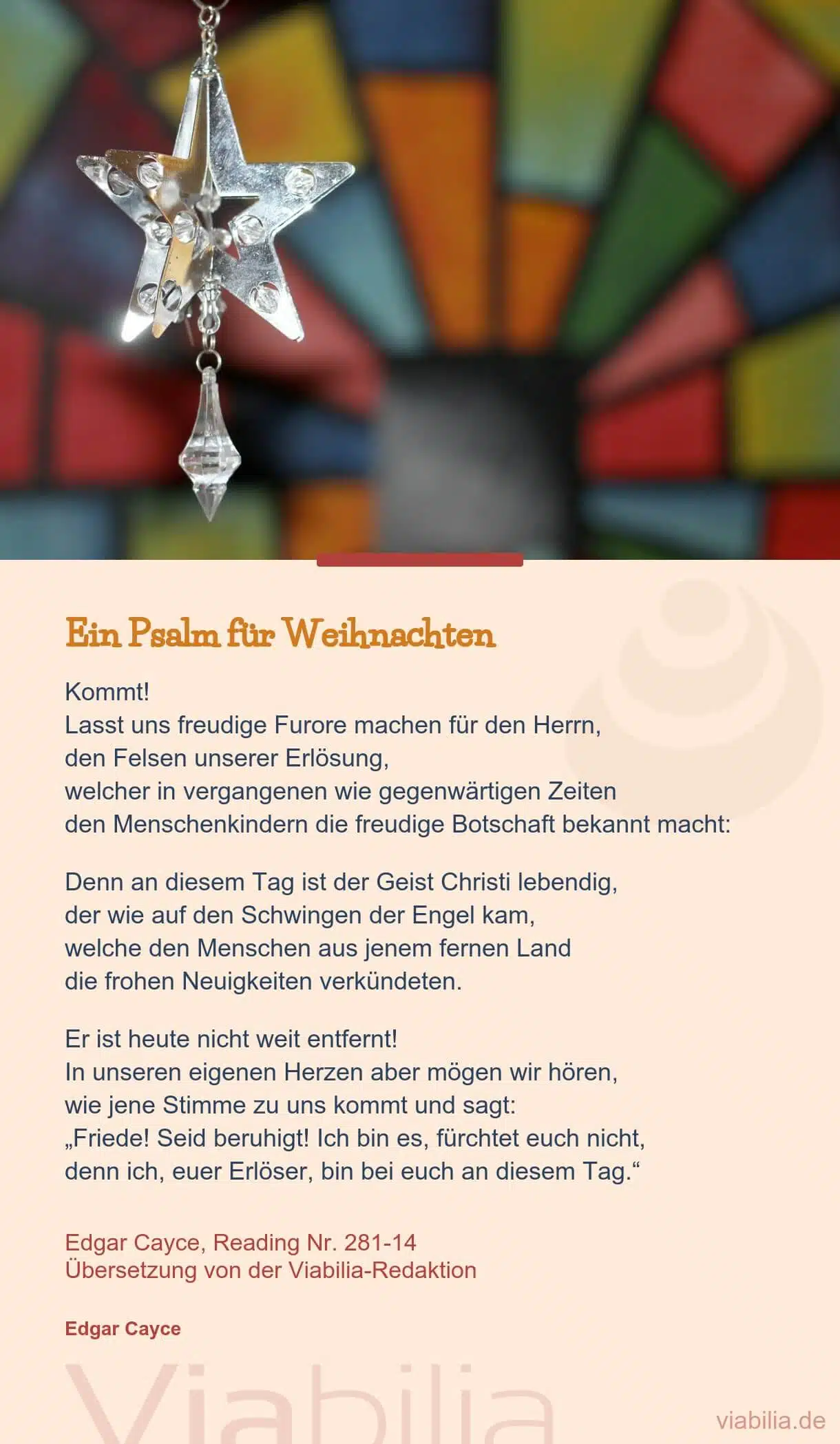 Weihnachtlicher Text: ein Psalm für Weihnachten