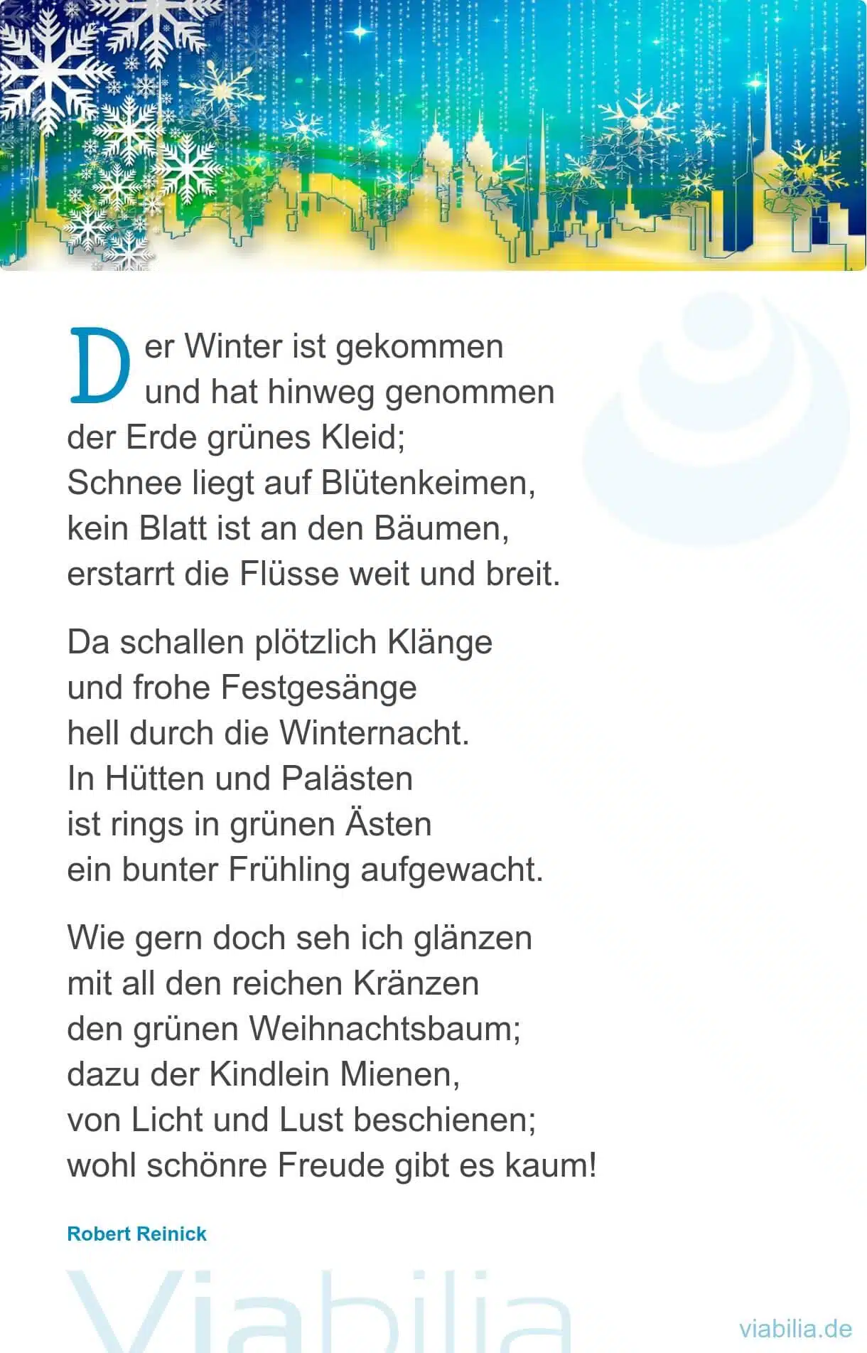 Adventsspruch über den Winter