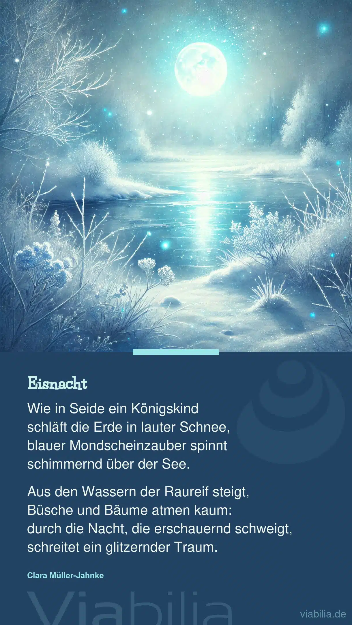 Winterspruch bzw. Wintergedicht Eisnacht