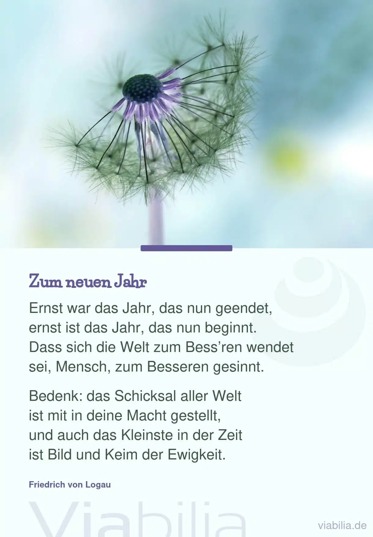 Zum neuen Jahr ein hoffnungsfrohes Neujahrsgedicht